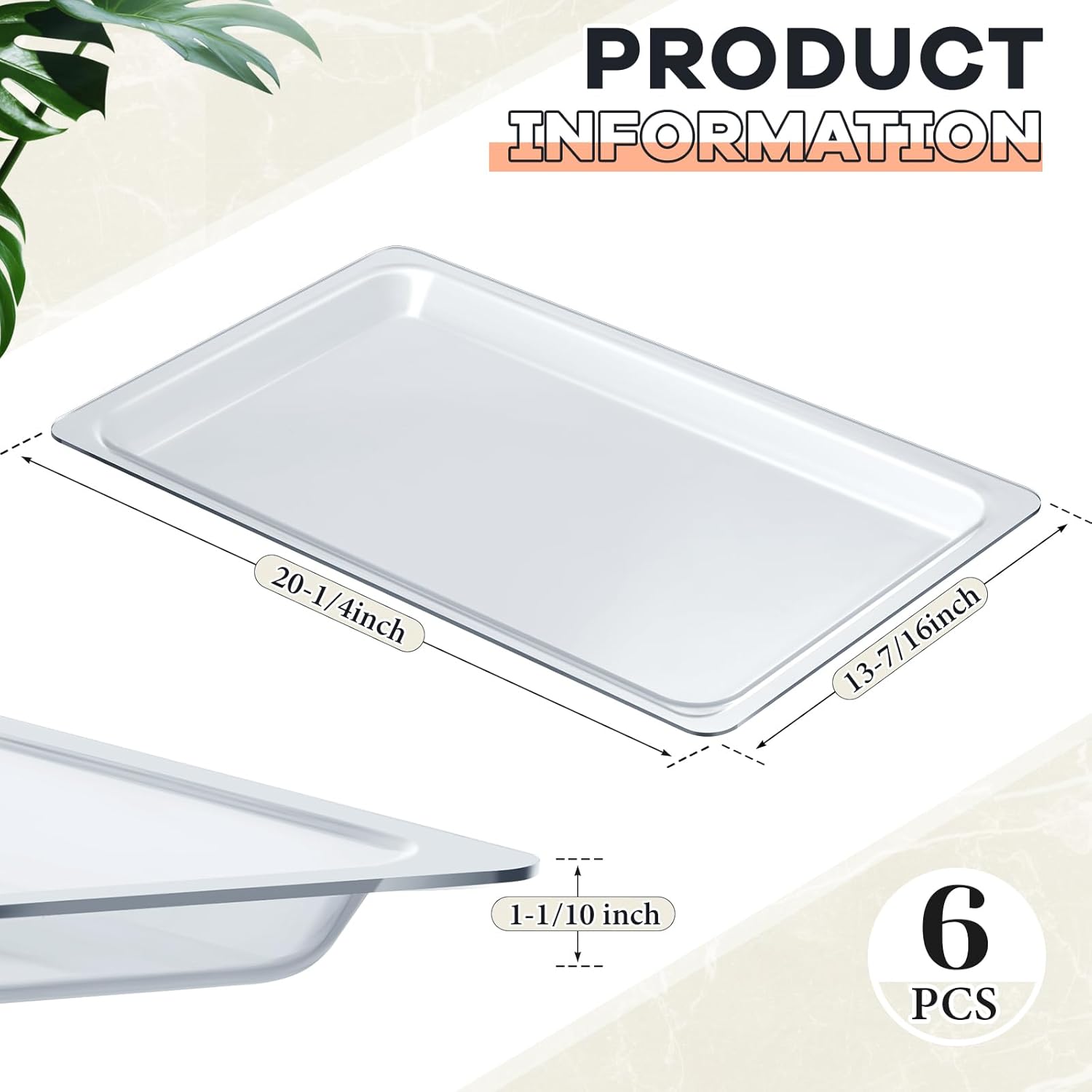 Wholesale OEM ODM 6 Pack Clear Acrylic Bakery Display Case Tray 20-1/4 x 13-7/16 Inch Countertop Pastry Case Tray for 2/3/4 Tier Bakery Display Baked Goods Bread Bagels Donuts Food Retail Commercial Home Factory & Supplier