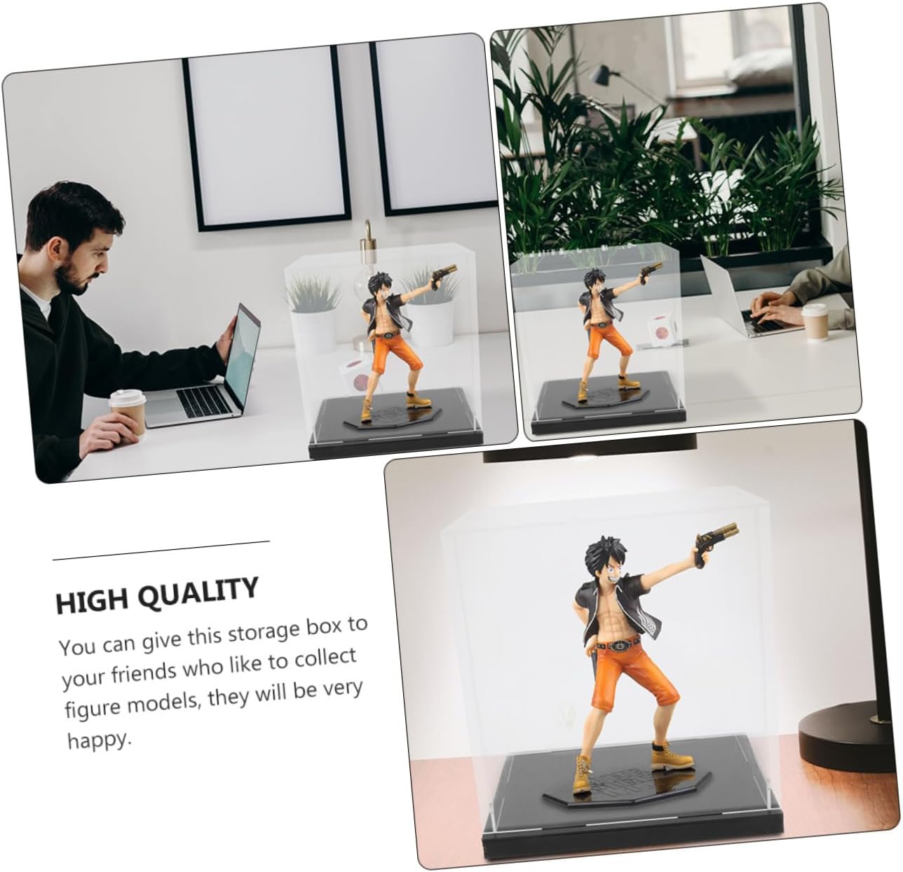 ODM KICHOUSE Clear Acrylic Display Case for Models Transparent Cube Organizer for Countertop and Dustproof Showcase for Collectibles Storage Custom Logo Service