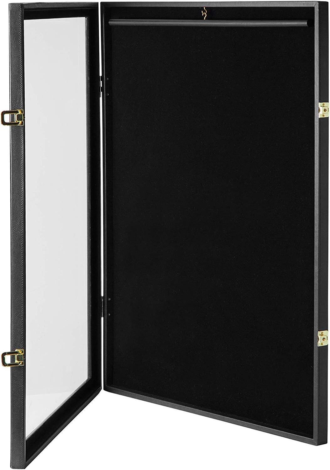 Private Label Jersey Display Case /Leather Covered Frame/Lockable(2 Locks)/ Display Shadow Box Cabinet for Baseball Basketball Football Soccer Hockey Shirt,Uniform, Acrylic Cover (Black) - JackCubeDesign MK358A Custom Mold Development