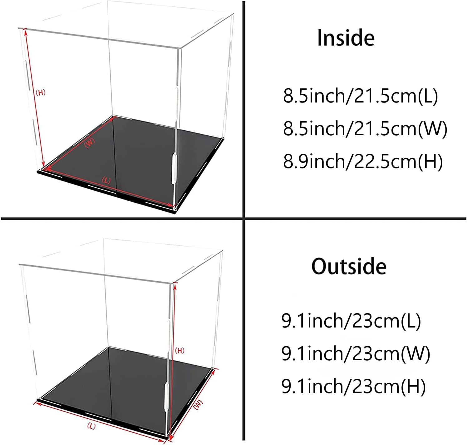 Wholesale OEM ODM A+ DESIGN Clear Acrylic Display Case Assemble Collectibles Box Alternative Glass Case for Display Action Figures Home Storage & Organizing Toys (9x9x9 inch; 23x23x23 cm) Factory & Supplier