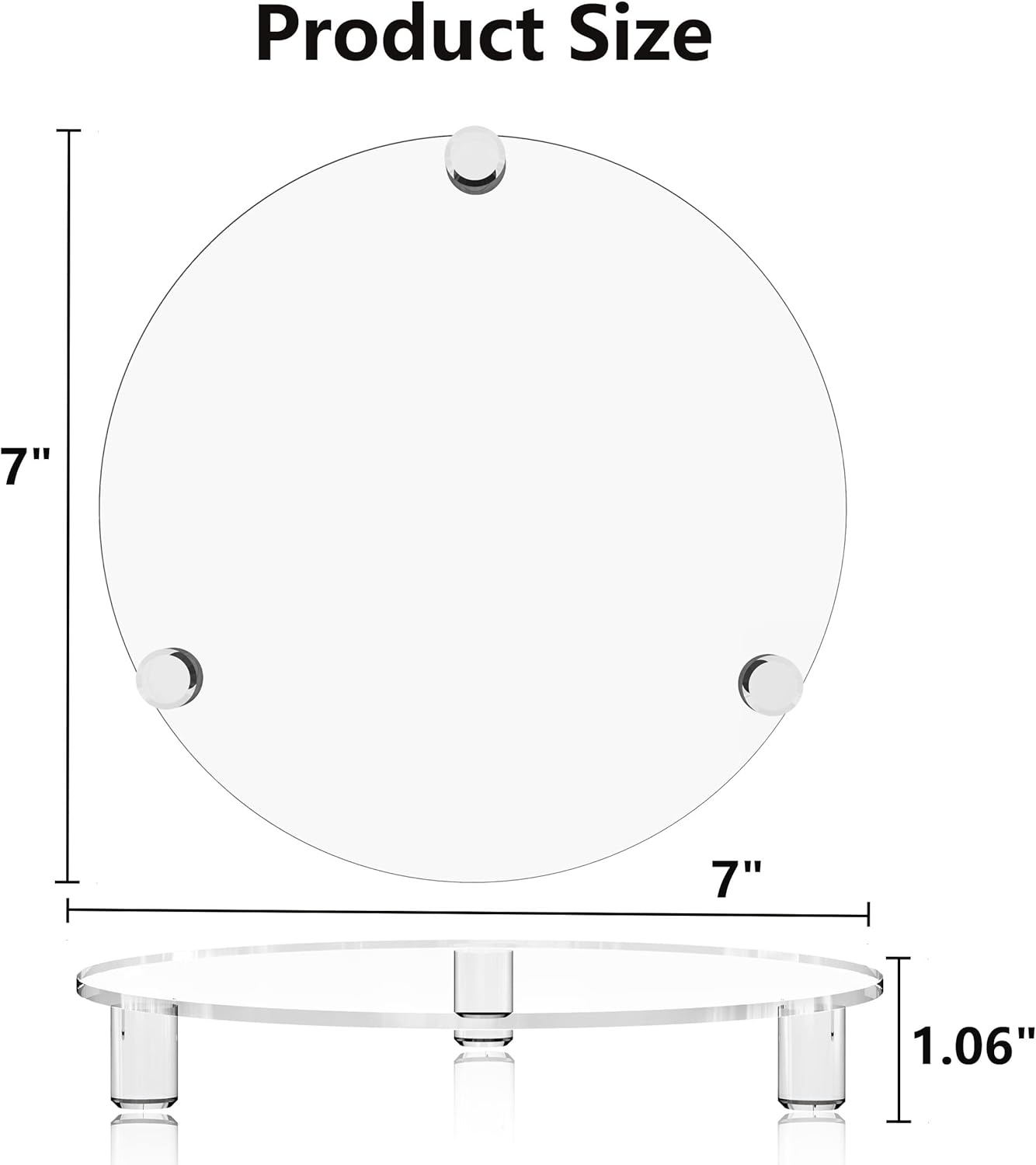 Private Label Clear Acrylic Riser for Displays, 7 Inch Round Pedestal Stand for Kitchen & Bathroom Counter Décor, Modern Plant Stand for Indoor Flower Pot Riser, 7-inch Clear OEM Wholesale Manufacturer