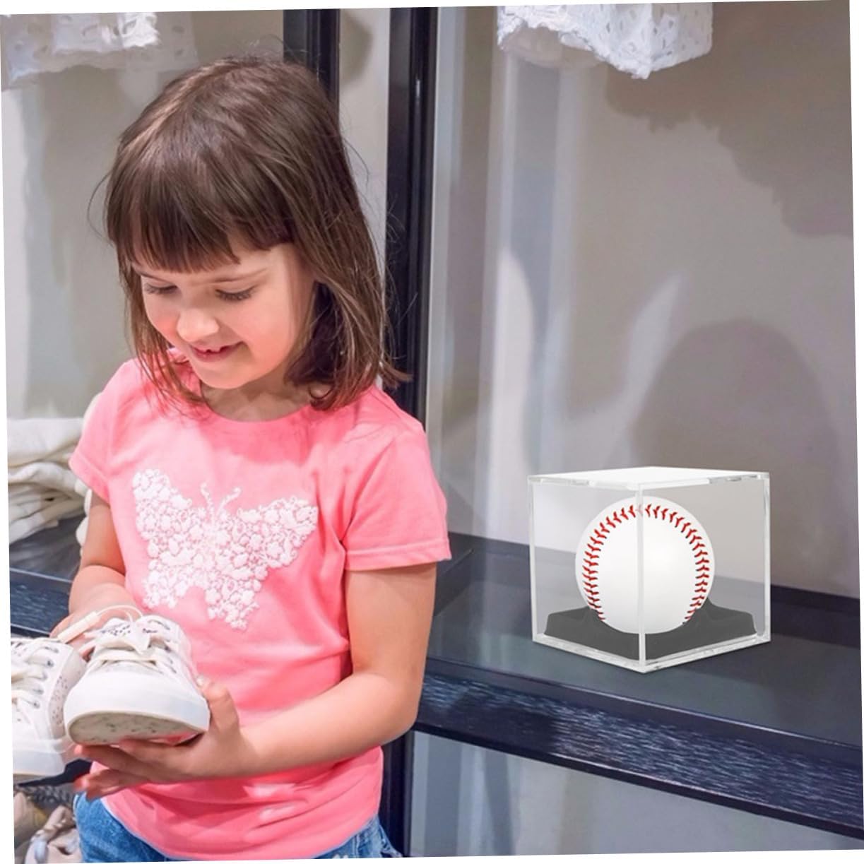 ODM 2Pcs Baseball Display Case Acrylic Durable Baseball Storage Box for Home and Shop UV Protected Baseball Holder for Memorabilia and Collectibles Custom Logo Service