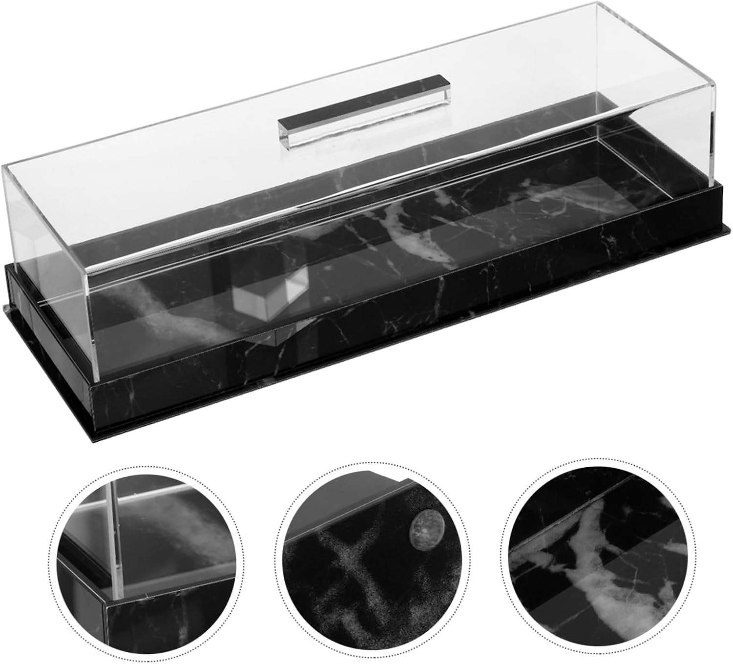 Wholesale OEM ODM Amosfun Marble Cake Platter with Lid Rectangular Dessert Holder for Home Bakery and Birthday Parties Acrylic Cover with Artistic Marble Pattern Elegant Cake Tray for Memorable Moments Factory & Supplier
