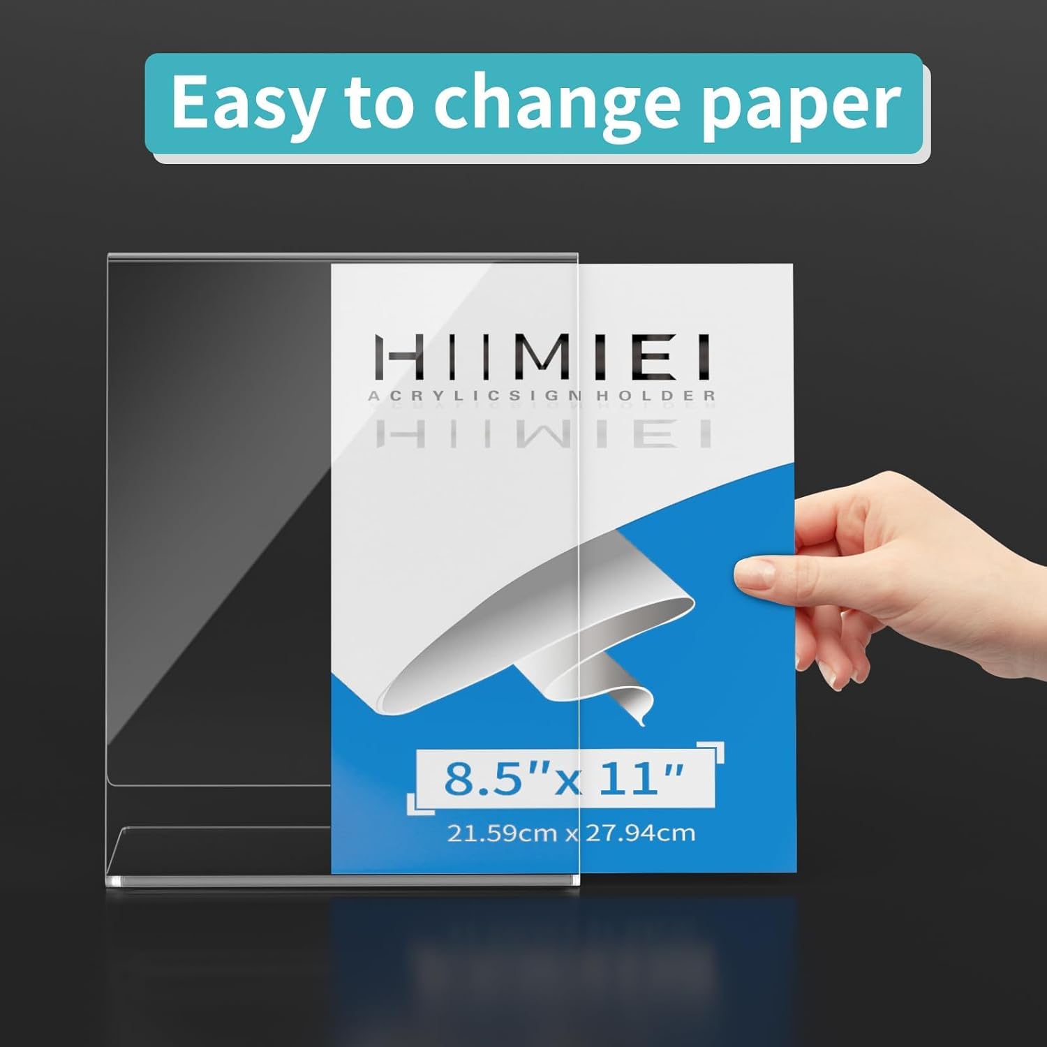 Wholesale OEM ODM HIIMIEI Acrylic Slant Sign Holder 8.5x11 6 Pack, Plastic Table Menu Display Stand Holder, Plexi Single Ad Frame for Restaurants,Hotels,Stores Factory & Supplier