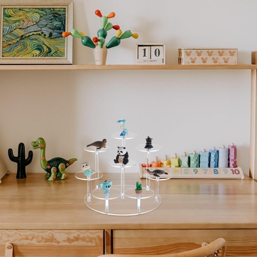 Private Label PH PandaHall Acrylic Riser Display Shelf 8-Tier Clear Risers Stand Multilevel Round Acrylic Stands Mini Figure Display Riser Stand Collectibles Organizer Holder for Cupcake Collectibles Christmas OEM Wholesale Manufacturer