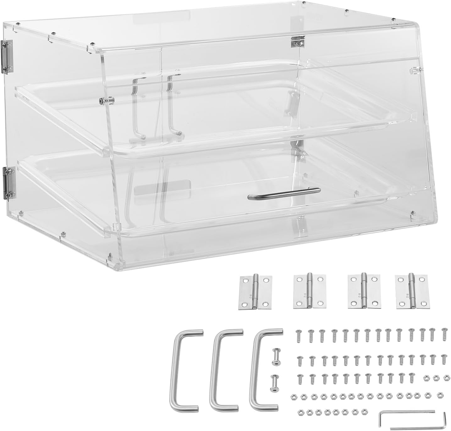 Wholesale OEM ODM VEVOR Pastry Display Case, 2-Tier Commercial Countertop Bakery Display Case, Acrylic Display Box with Rear Door Access & Removable Shelves, Keep Fresh for Donut Bagels Cake Cookie, 20.7"x13.2"x11.9" Factory & Supplier