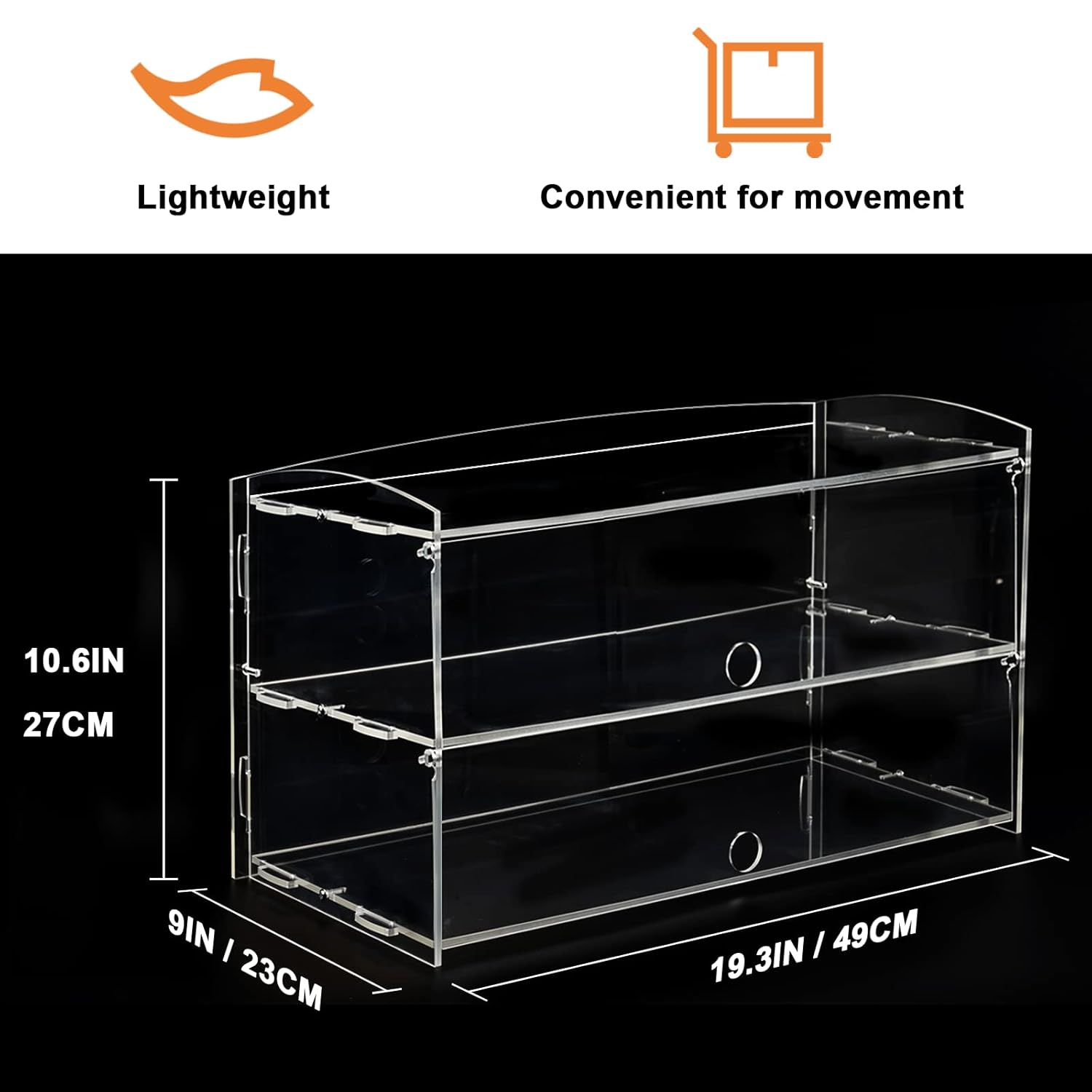 Wholesale OEM ODM Acrylic Display Case 2 Layer Bakery Pastry Display Case Retail Display Counter Cases Acrylic Display Shelf Donut Cookie Display Cabinet Plastic Case Factory & Supplier
