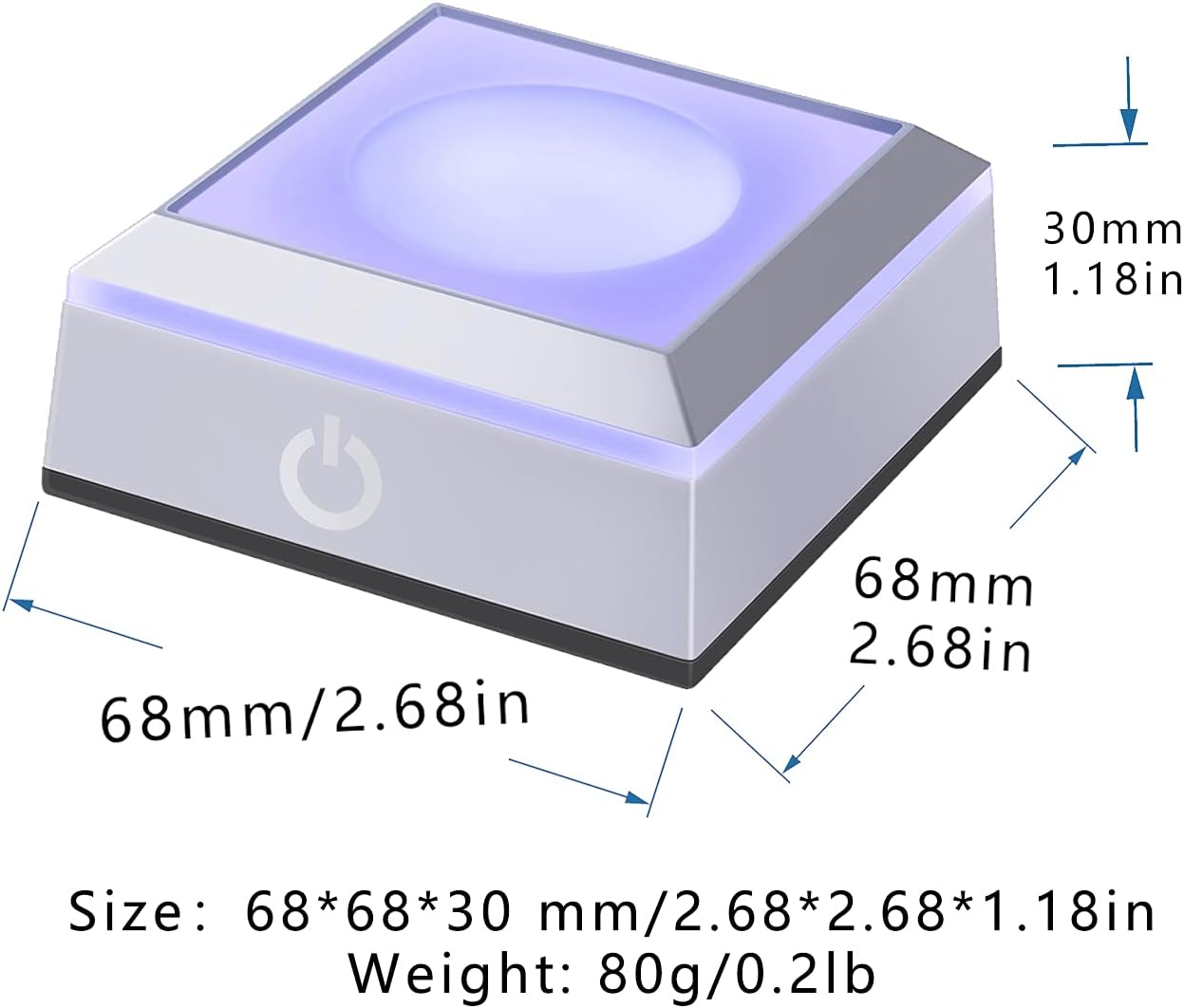 Private Label hochance LED Colorful Light Change Base,Touch Switch Display Pedestals Multicolor Show for 3D Crystal Glass Acrylic or Transparent&Translucent Materials (2.7 inches,Square Stand with Concave Surface) OEM Wholesale Manufacturer