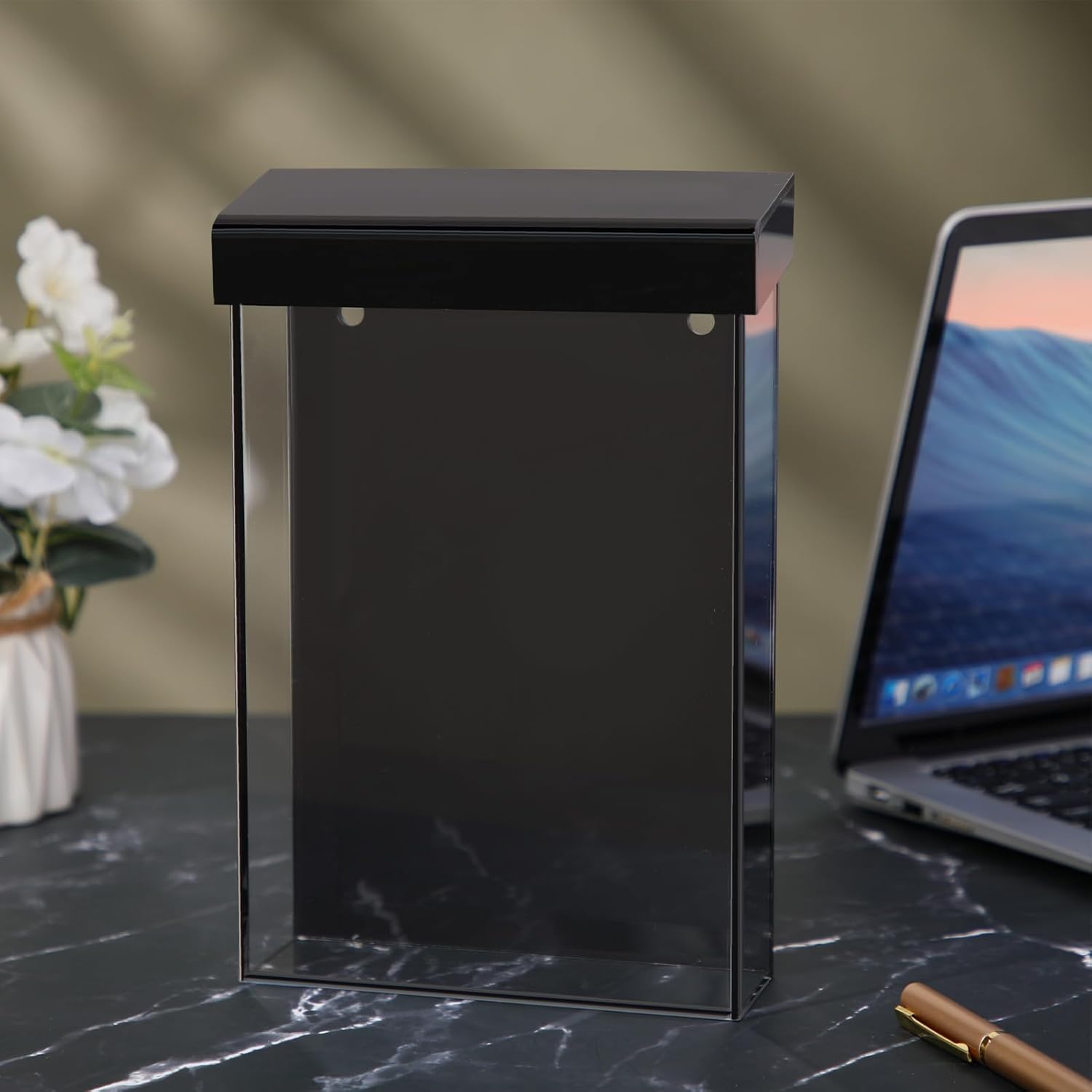 Wholesale Thyle 8.5 x 11 Inch Outdoor Brochure Holder with Lid Acrylic Wall Mount Literature Box Waterproof Clear Heavy Duty with Screws for Flyer Document Pamphlet Display(Black) China Factory Bulk Supply