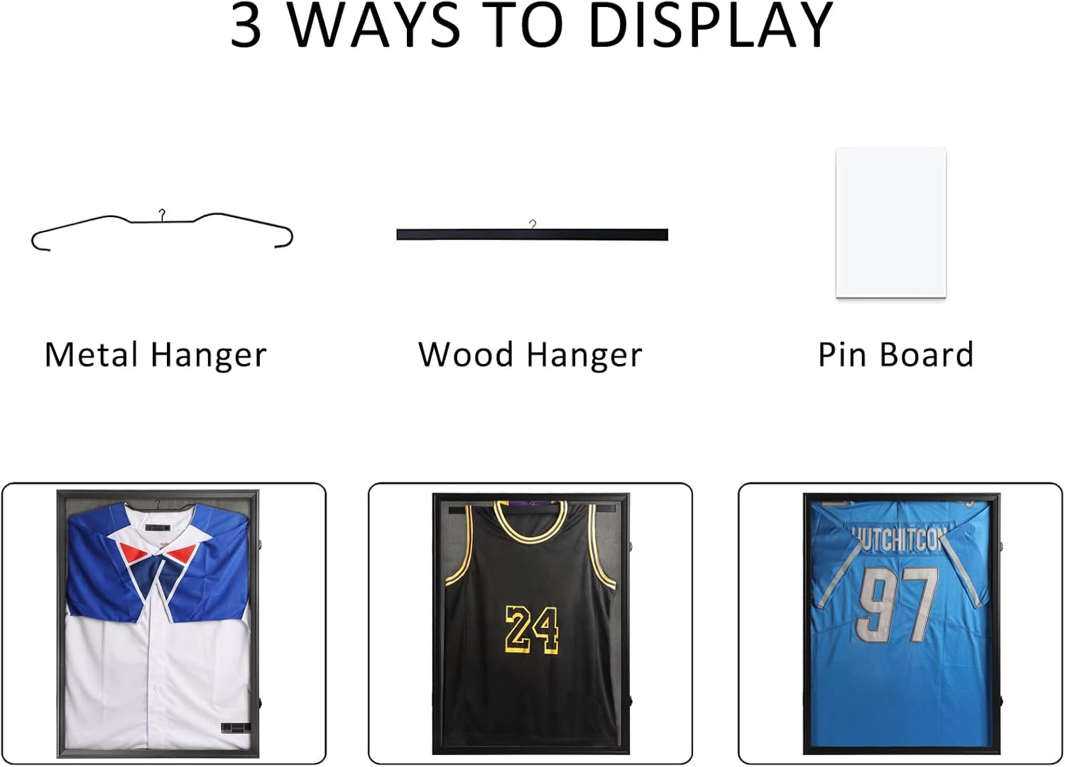 ODM IHEIPYE Jersey Frame Display Case Black Lock,Large Shadow Box Lockable with 98% UV Protection Acrylic Linen Lining and Hangers for Baseball Basketball Football Soccer Hockey 2XL Sport Jersey Shirt Custom Mold Development