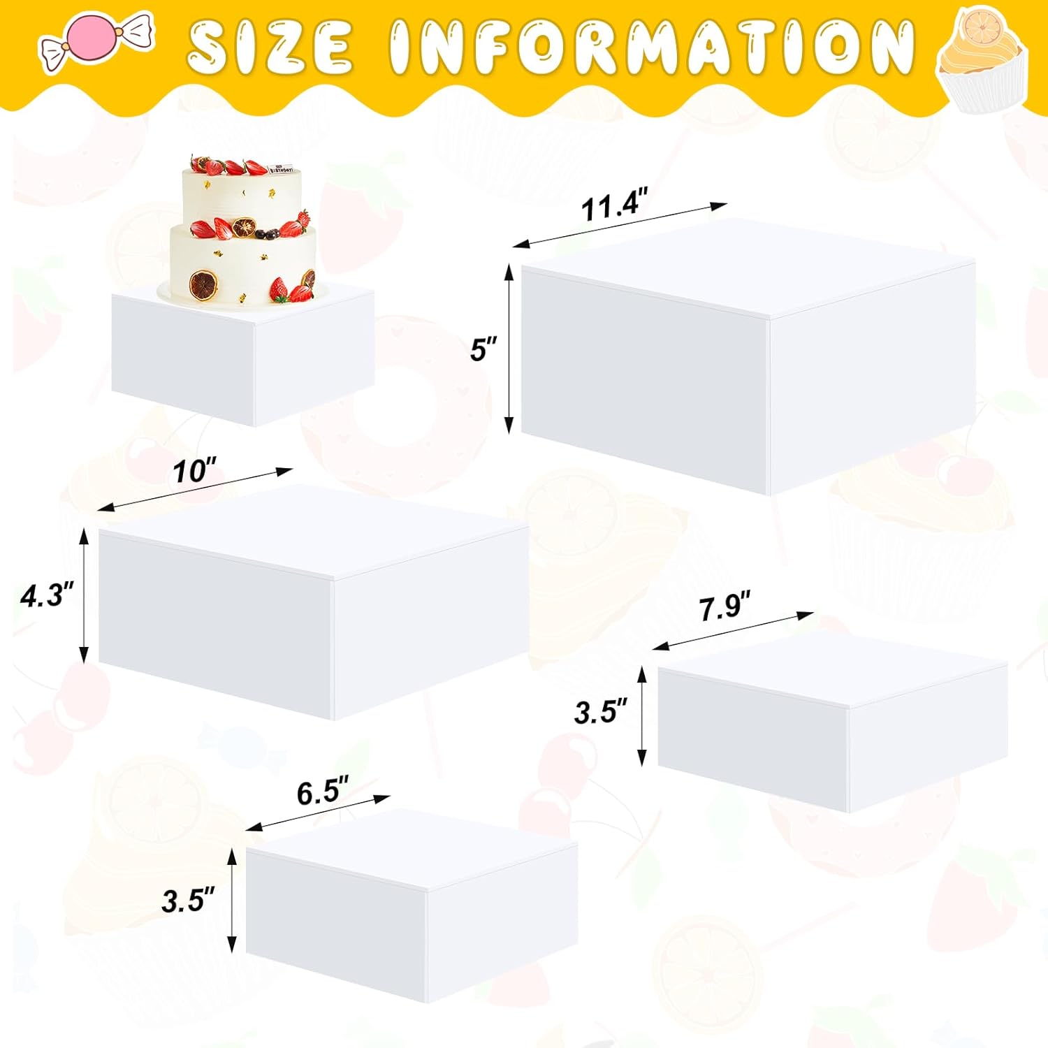 ODM Geetery 4 Pcs Acrylic Cube Acrylic Display Box Pedestal Figure Display Shelf with Hollow Bottom Cube Stand Nesting Plastic Risers for Table(White) Custom Logo Service