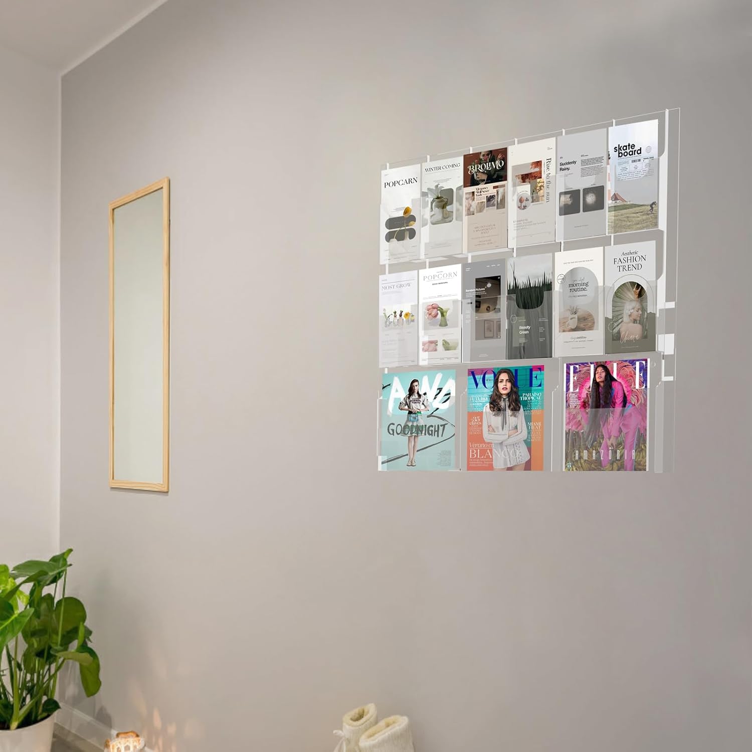 Wholesale Acrylic Brochure Pamphlet Holder, 3 Magazine Holders and 12 Pamphlet Holders, Clear Brochure Display Holder Wall Mount, Trifold Flyer Rack, Literature Storage Rack for Home, Offices, Waiting Room China Factory Bulk Supply