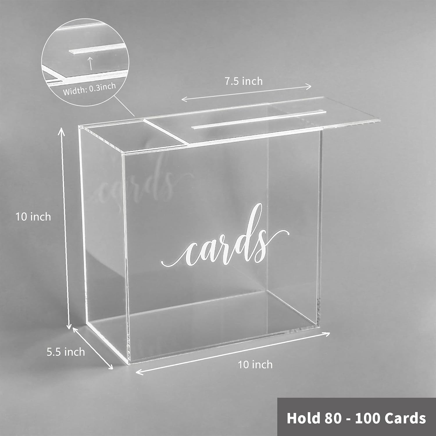 ODM UNIQOOO Clear Acrylic Card Box w/Slot, Thick DIY Wedding Box Blank White Print, Large 10x10x5.5 in, for Reception Decoration Fundraiser Money Box Election Ballot Graduation Keepsake Party Favor Custom Mold Development