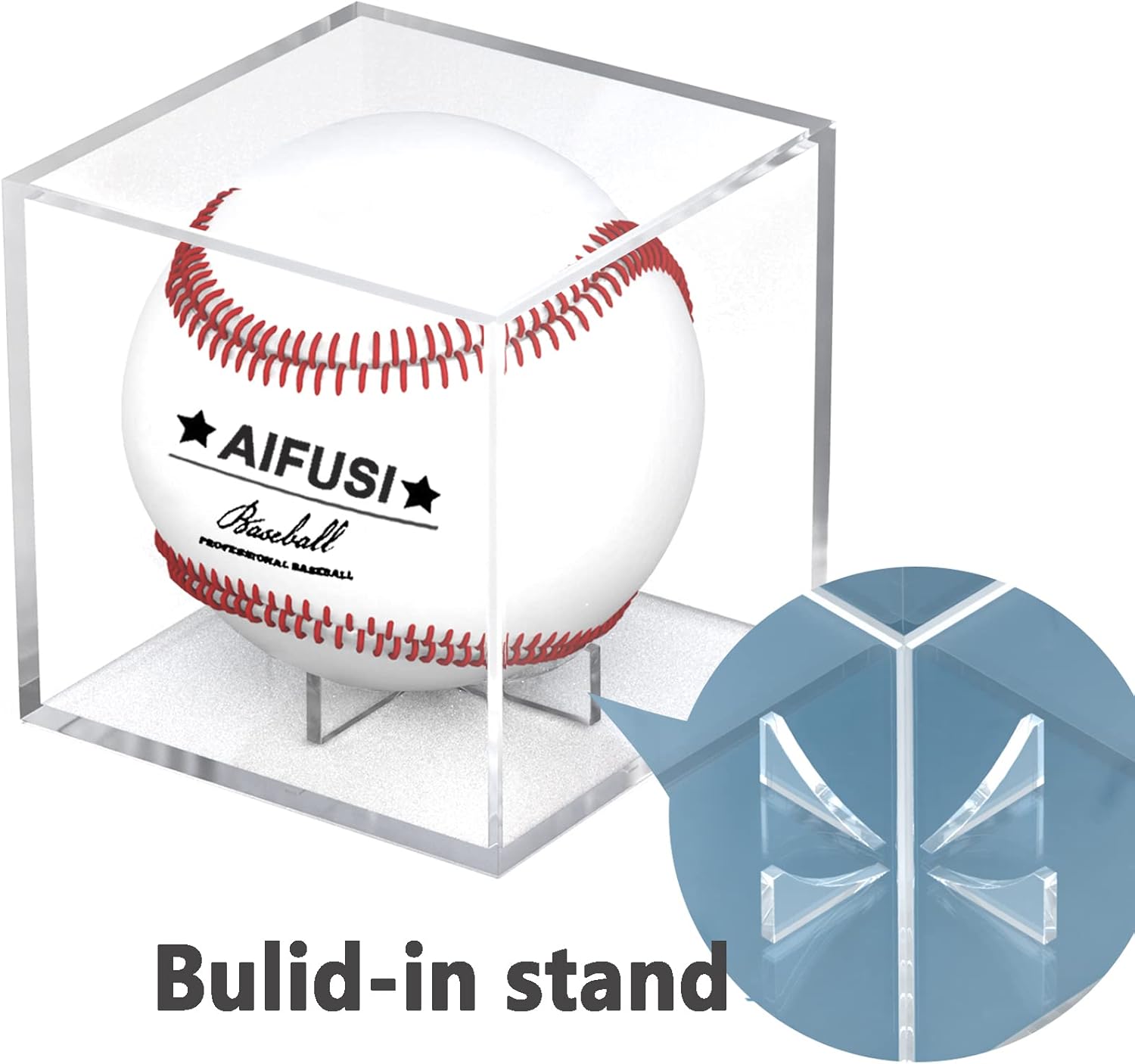 ODM Baseball Display Case, UV Protected Acrylic Cube Baseball Holder Square Clear Box Memorabilia Display Storage Sports Official Baseball Autograph Display Case - Fits Official Size Ball(2 Pack Custom Logo Service