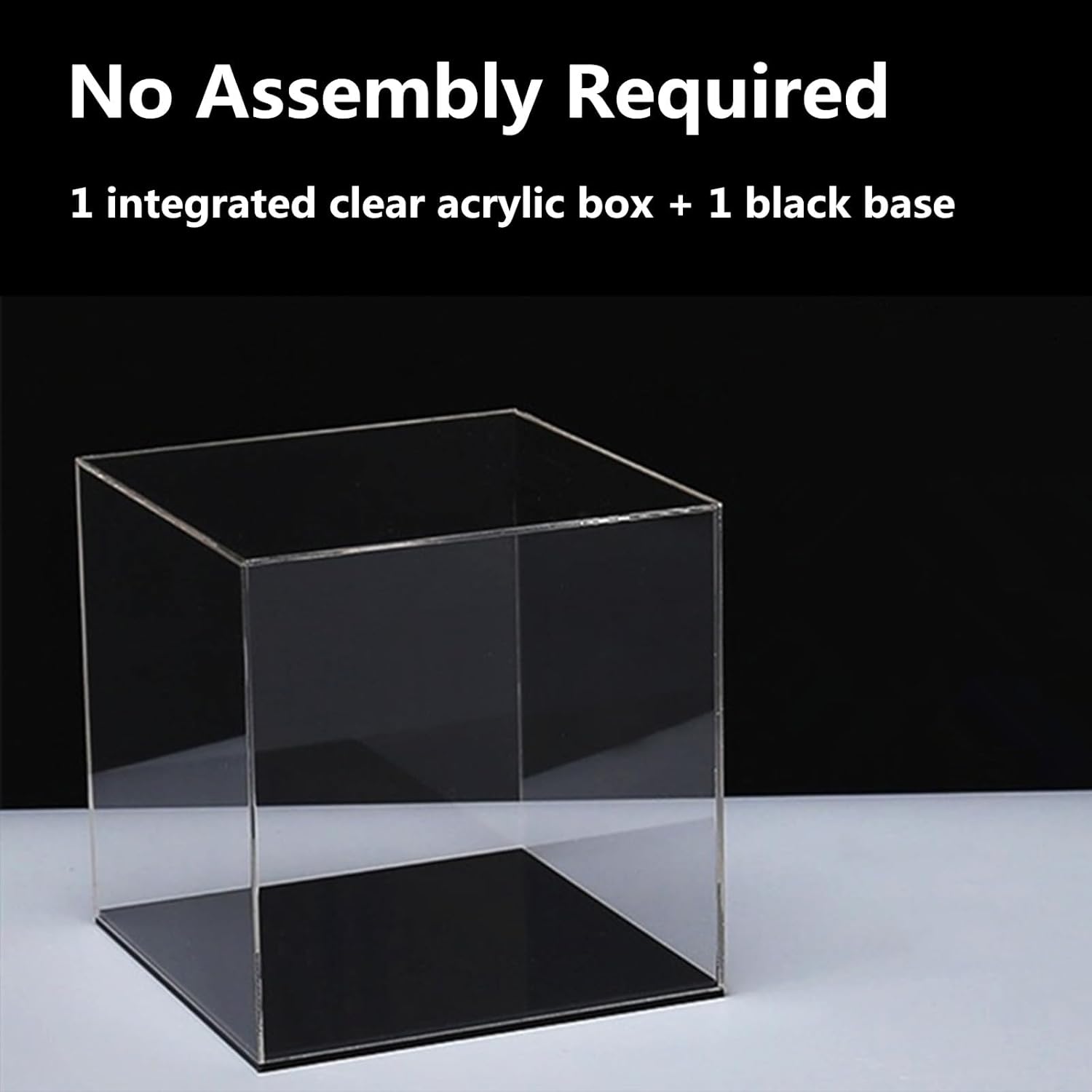 Wholesale OEM ODM Cliselda Fully Assembled Acrylic Display Case with Black Base - 6x6x6 in Clear Square Acrylic Box Cube Small Storage Containers, Dustproof Plastic Display Box for Collectibles & Action Figures Factory & Supplier