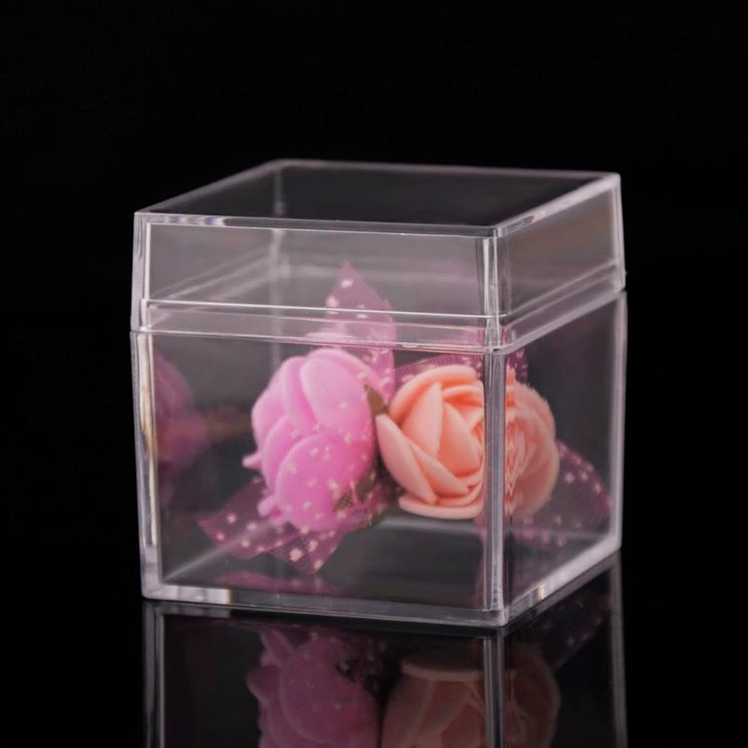 Private Label 36 Pack Small Clear Boxes with Lids, 2x2x2 Inches Candy Containers for Party Favors, Mini Acrylic Square Cube Display Box for Easter,Treat, Cosmetics, Jewelry Custom Logo Service