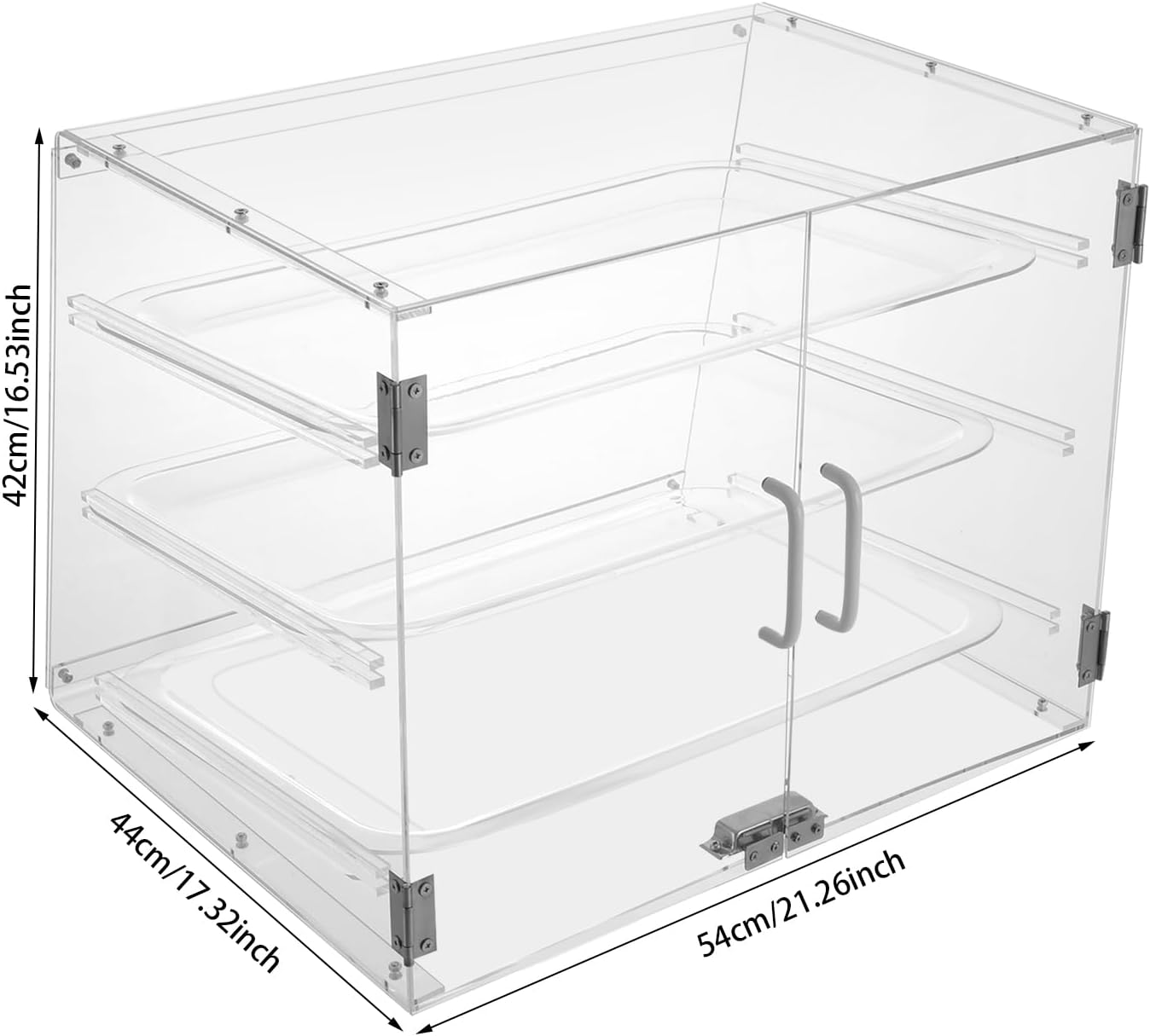 Wholesale OEM ODM Pastry Display Case, 3-Tier Commercial Countertop Bakery Display Case, Acrylic Display Box Clear Bread Storage with Magnetic Door, 21" x 17 1/3" x 16 1/2" Factory & Supplier