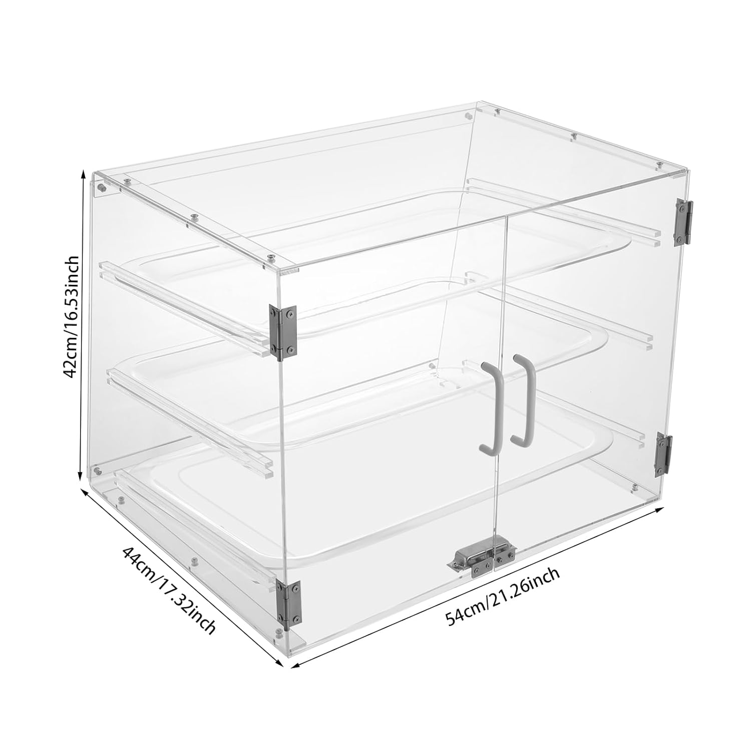 Wholesale OEM ODM 3 Tray Bakery Display Case, Acrylic Pastry Display Case Countertop with Magnetic Lock Door for Bakery Cookie Cupcake Display, 21.3 x 17.3 x 16.5 Inch Factory & Supplier