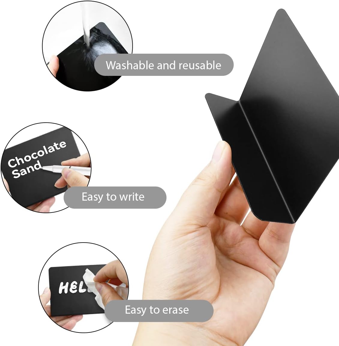 Wholesale OEM ODM 12 Pcs L-Shaped Mini Chalkboard Signs Acrylic Chalkboard Buffet Tags Small Black Food Display Stands for Message Board Signs, Weddings, Tents, Birthday Parties Factory & Supplier