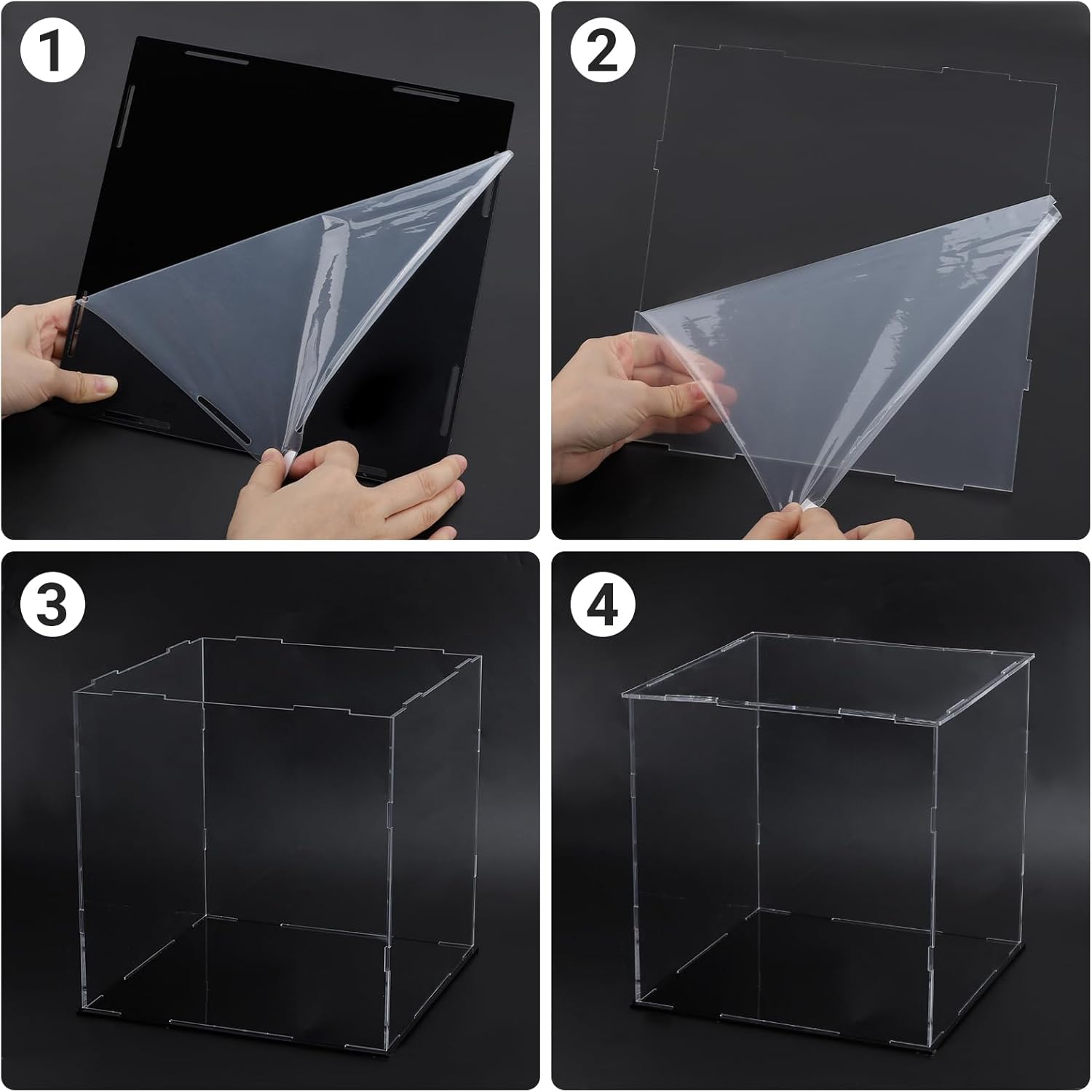 Wholesale OEM ODM Enoin Glass Display Case, 10x10x10 inch, Clear Plastic Box for Hat Football Basketball Soccer Ball Volleyball Rugby Action Figure Shoe Memorabilia Factory & Supplier