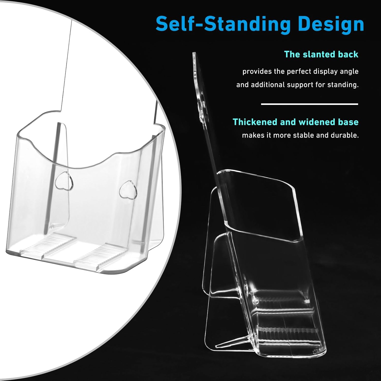 Wholesale Acrylic Brochure Holder 4x9 Inches Slant Back Design, Clear Display Stand, Plastic Table Stand Sign Holder,Pamphlet Holder Flyer Holder, Acrylic Display Stand, Acrylic Table Signs Plastic Paper Holder for Office, Home, Store, 2 Pack China Factory Bulk Supply