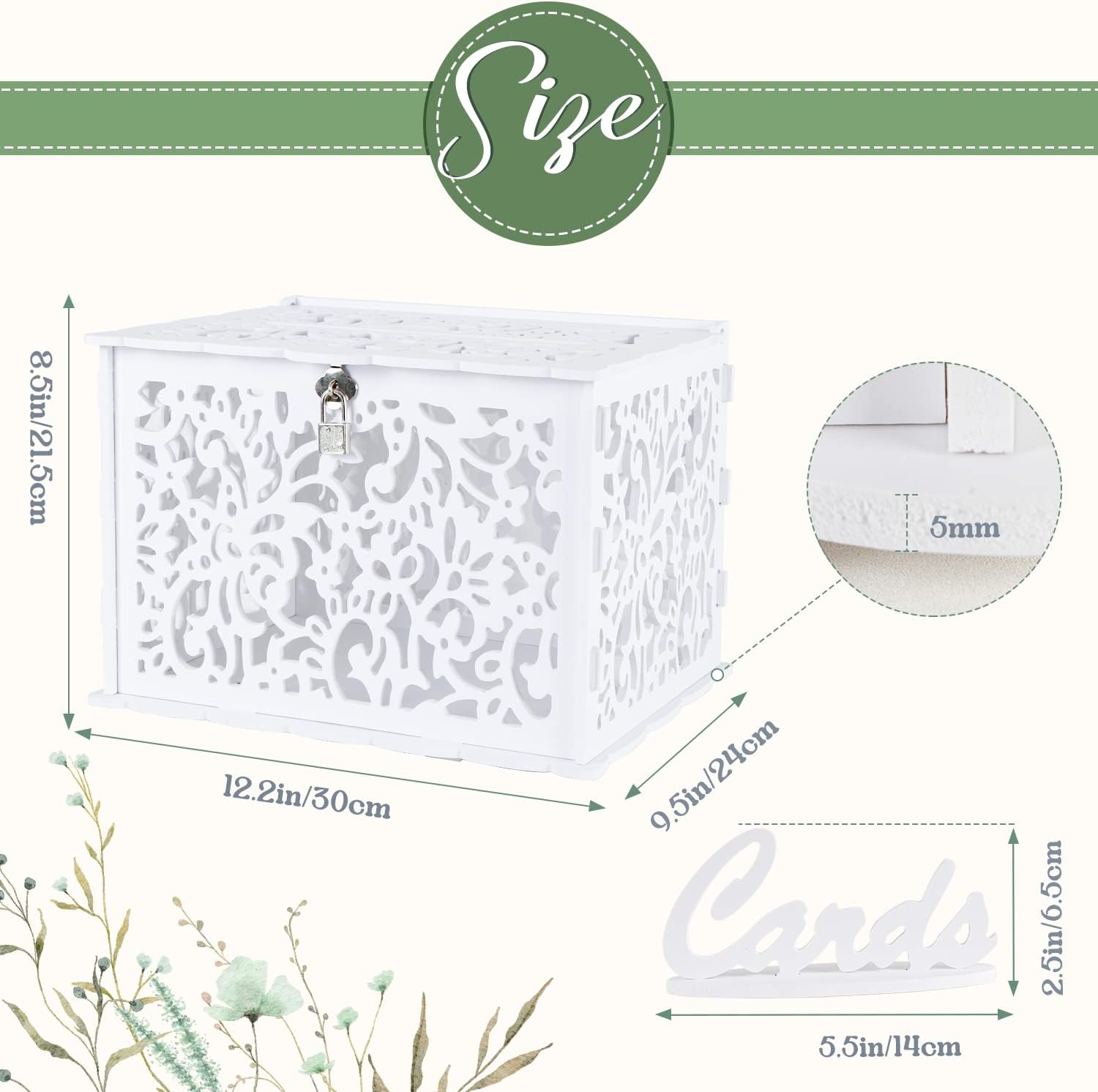 ODM OurWarm White Wedding Card Box with Lock, PVC Gift Card Box for Wedding Decorations for Reception, Money Gift Boxes for Party Reception Anniversary Bridal Baby Shower Decorations Custom Mold Development