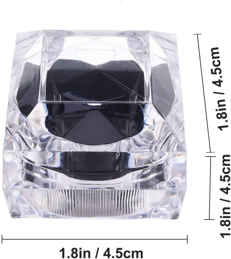 ODM Thickened 12 pcs Clear Crystal Ring Gift Boxes Earrings Jewelry Storage Box Acrylic Display Organizer Case for All Kinds of Ring Earrings Velvet Insert Black, 1.8" x 1.8" x 1.8" Custom Mold Development