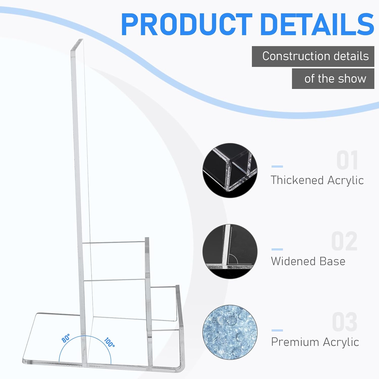 Wholesale Acrylic Brochure Holder Stand, 2 Pack 4.3‘’ x 7.6‘’ Clear Brochure Stand with with Business Card Holder Plastic Flyer Display Stand for Magazine Pamphlet Booklets Menu Journals Business Card Trifold China Factory Bulk Supply