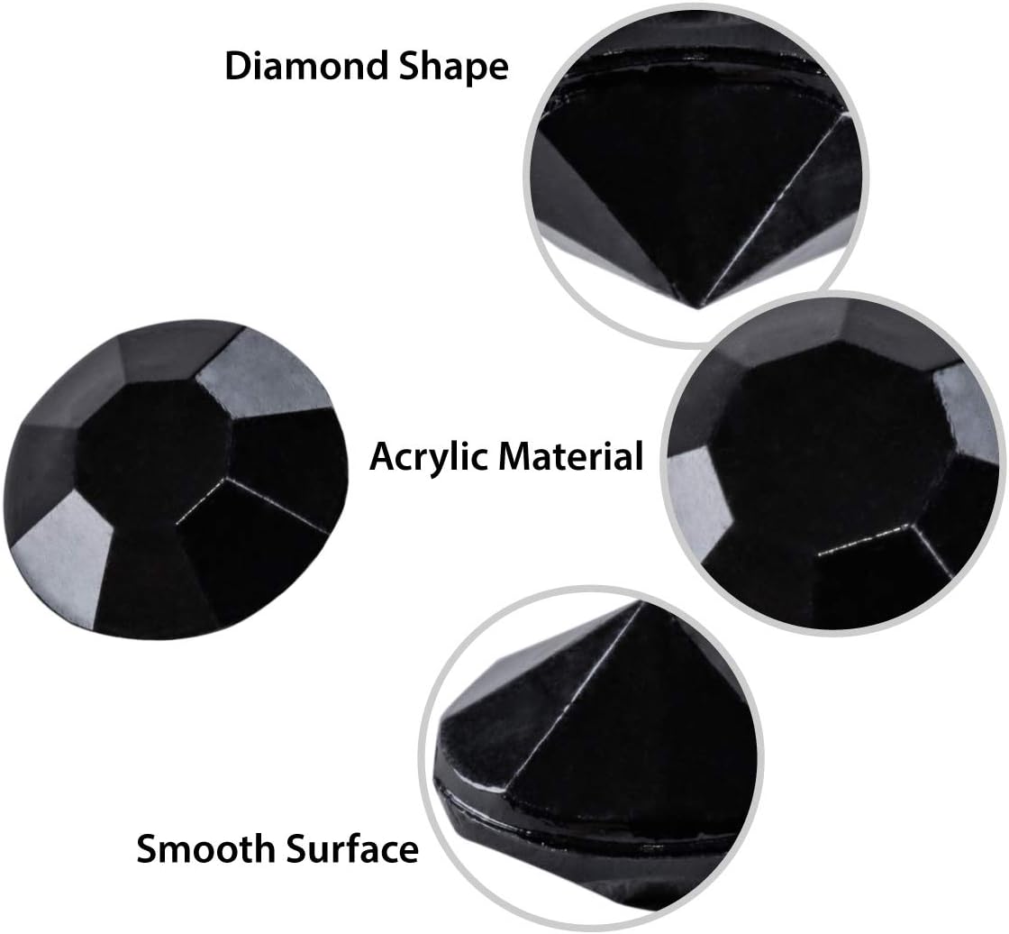 Private Label 2000 Black Diamond Table Confetti Wedding Bridal Shower Party Decorations 1 Carat 6.5mm Black Wholesale Manufacturer