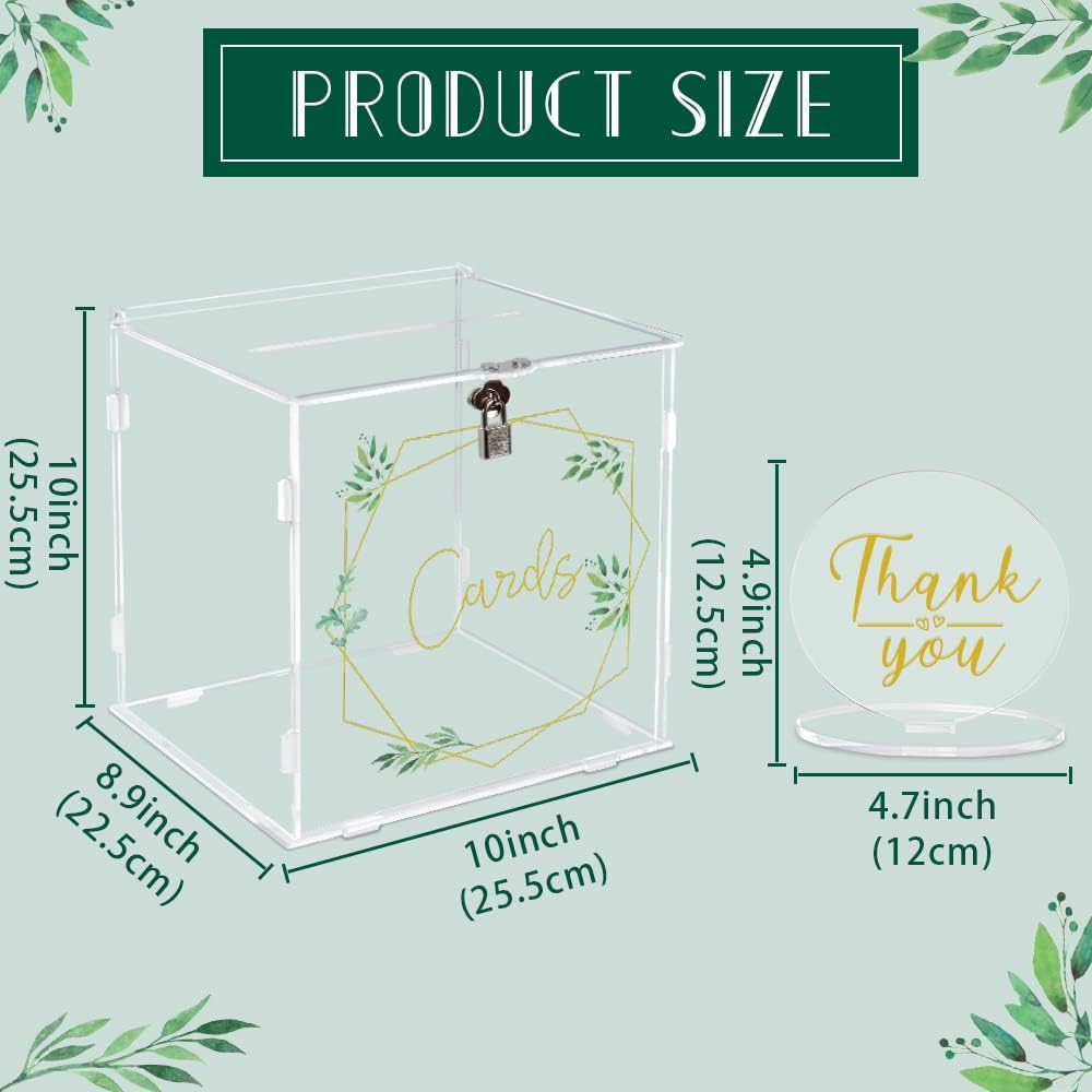 ODM OurWarm Acrylic Wedding Card Box with Lock, Gift Card Box for Reception, Wedding Money Card Box for Party Graduation Birthday Baby Shower Decorations Custom Mold Development