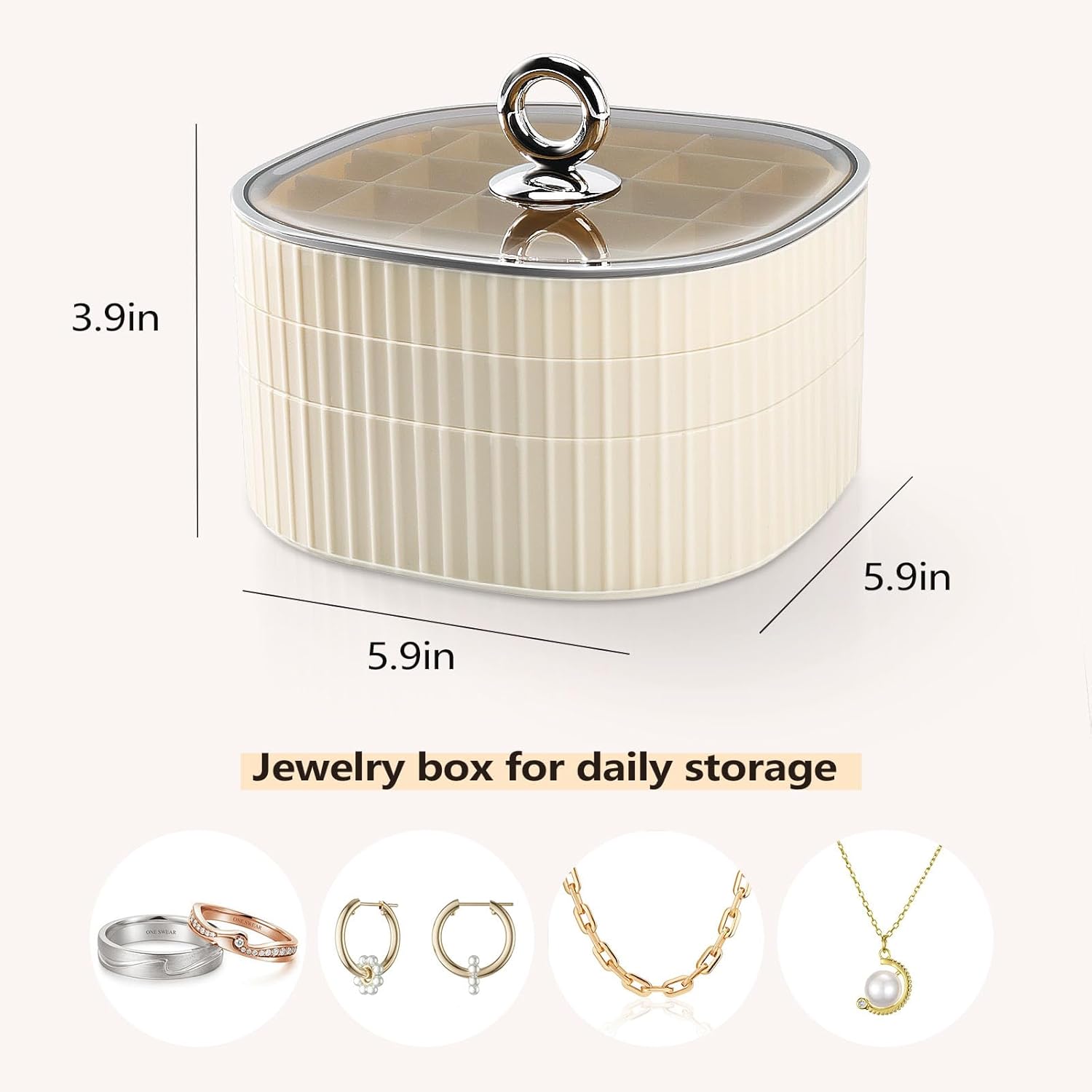 Direct Manufacturer Earring Organizer,Stackable 3-Layers Clear Jewelry Box with Lid,Stud Earring Organizer for Women Girls,Earring Box Display Holder for Earrings Ring Studs Bracelet Necklace Crafts (Brown) Low MOQ