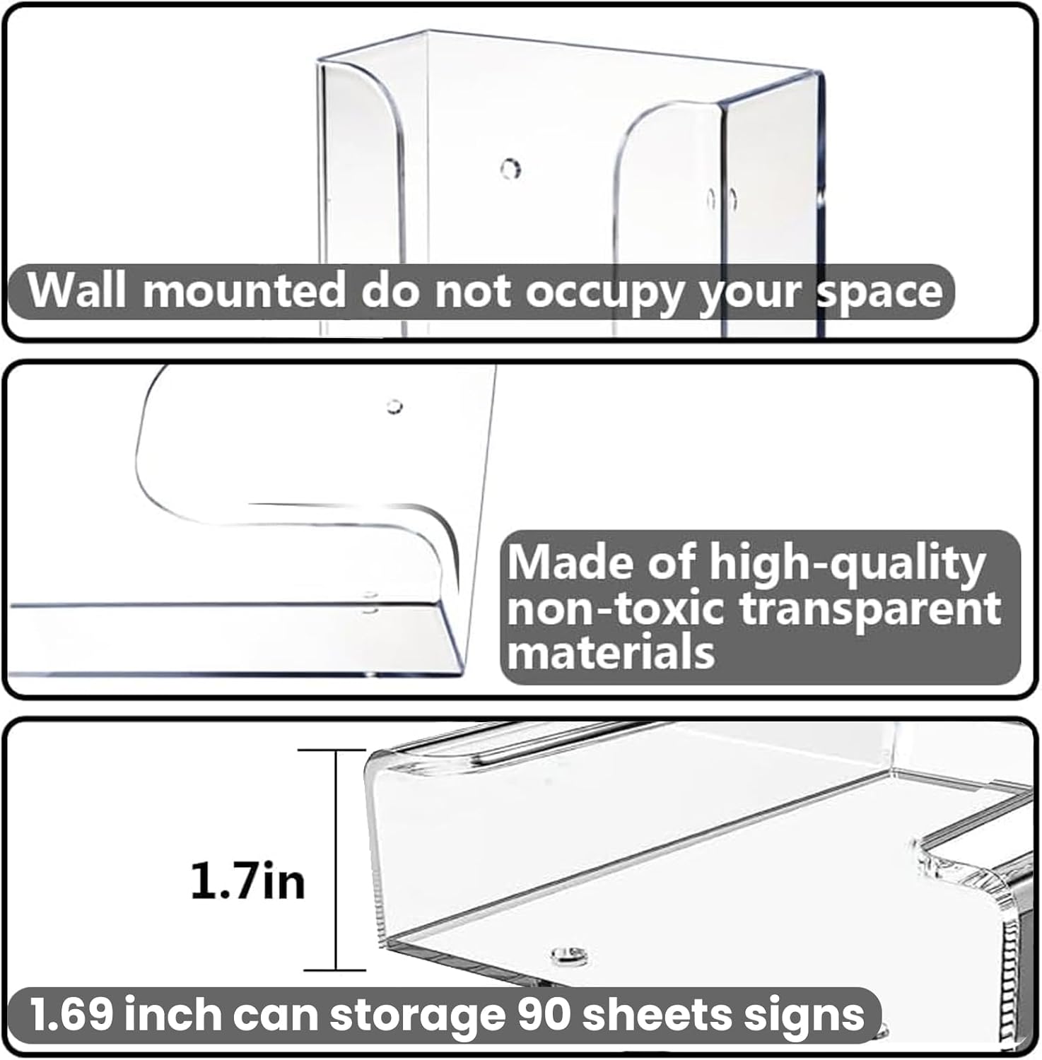 Wholesale Acrylic Brochure Holders, 4x6 inches Slide-in Interlocking, 6 Pack Wall Mount Pamphlet Holder for Magazine, Pamphlet, Booklets, Menu, Journals China Factory Bulk Supply