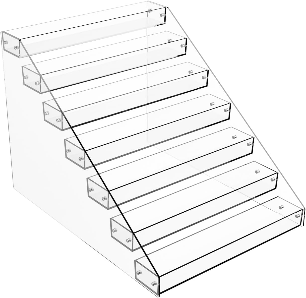 Tiered Spice Rack Acrylic, 7 Tier Clear Spice Rack Organizer for Cabinet, Vertical Spice Rack Shelf Durable Kitchen Seasoning Organizer for Countertop, Cabinet, Pantry, Kitchen Storage (7 Tier)