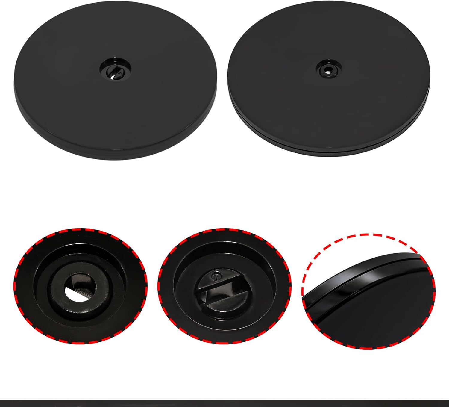 Private Label 2 Pcs Black 6 inch Acrylic Lazy Susan Rotating Turntable Organizer Bearings - Round Swivel Plate for Spice Rack, Table, Cake, Kitchen Pantry Dropshipping Friendly