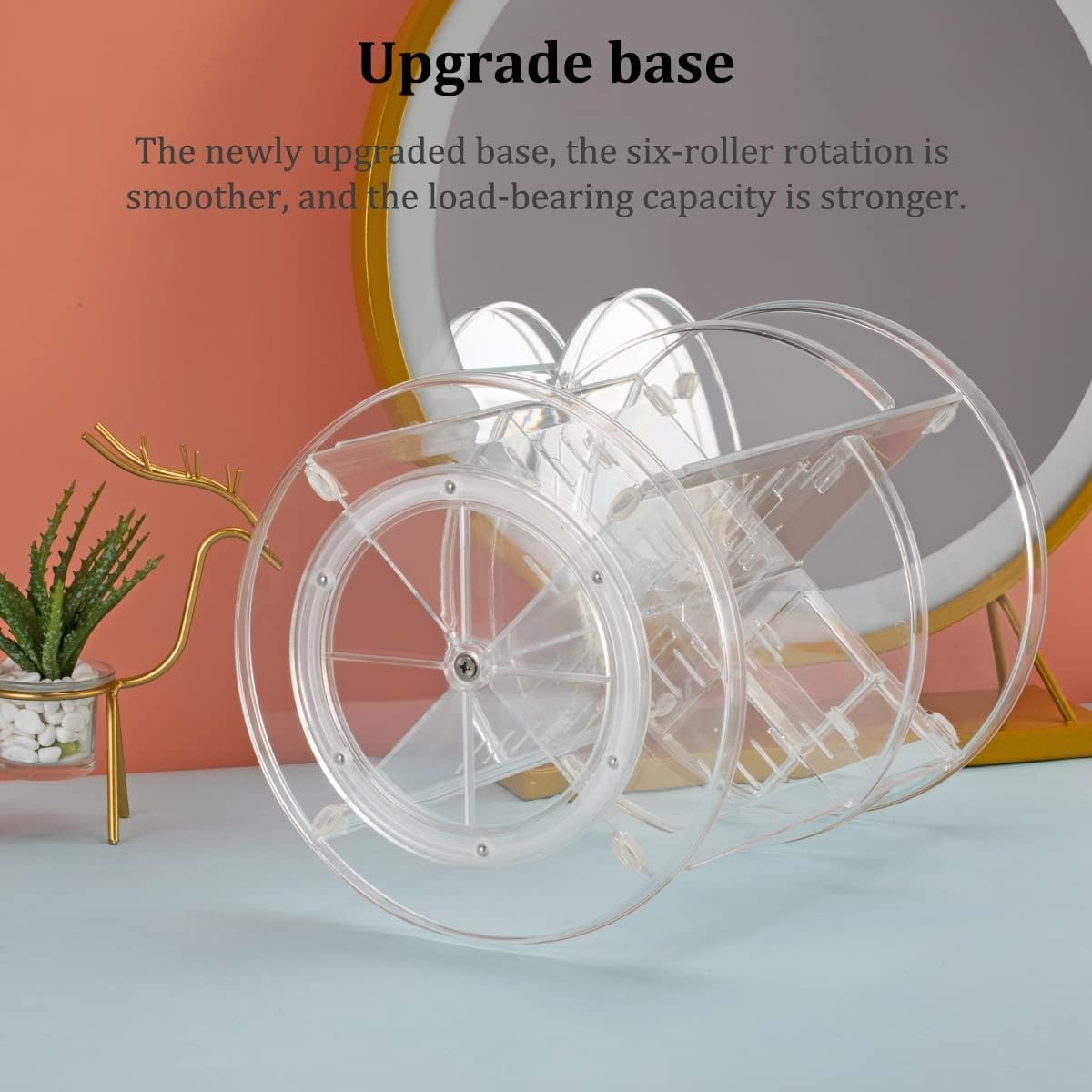 Private Label 360° Rotating Makeup Organizer, Skincare Storage Box, Cosmetic Display Case with Brush Holder Perfume Tray, Multifunctional Rotating Rack Suitable for Dressing Tables and Bathroom Countertops Custom Logo Service