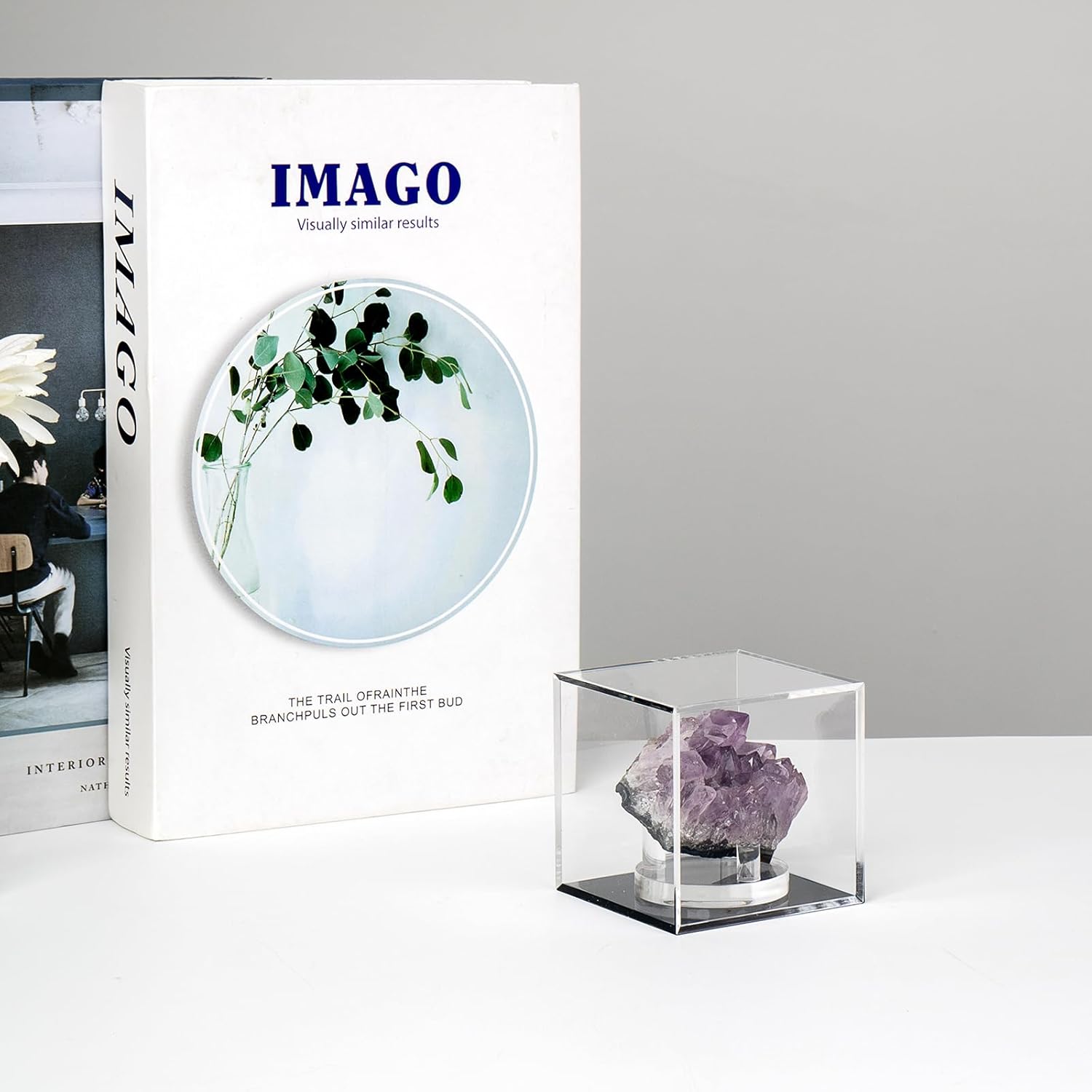 ODM Clear Acrylic Boxes for Collectibles Display, Removable Countertop Storage Box Cube Organizer Stand Riser, Dustproof Protection Showcase for Crystals Minerals Slab Fossil Coral, 3x3x3Inch Custom Logo Service
