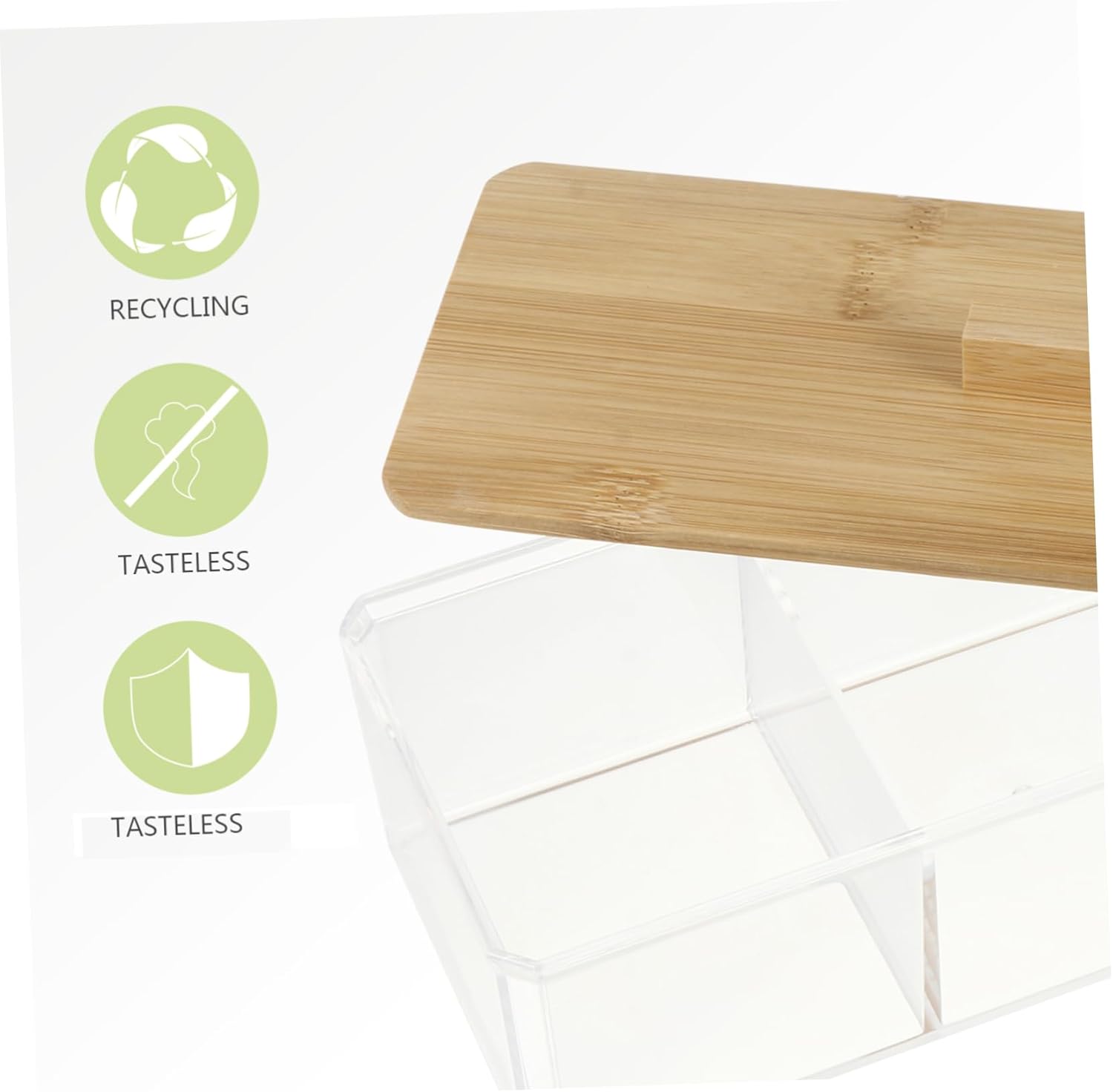 Private Label 1pc Acrylic Makeup Storage Box with Lid Transparent Cotton Pads Holder for Desktop Organization Stylish Vanity Makeup Rack with Smooth Edges for Bathroom and Custom Logo Service