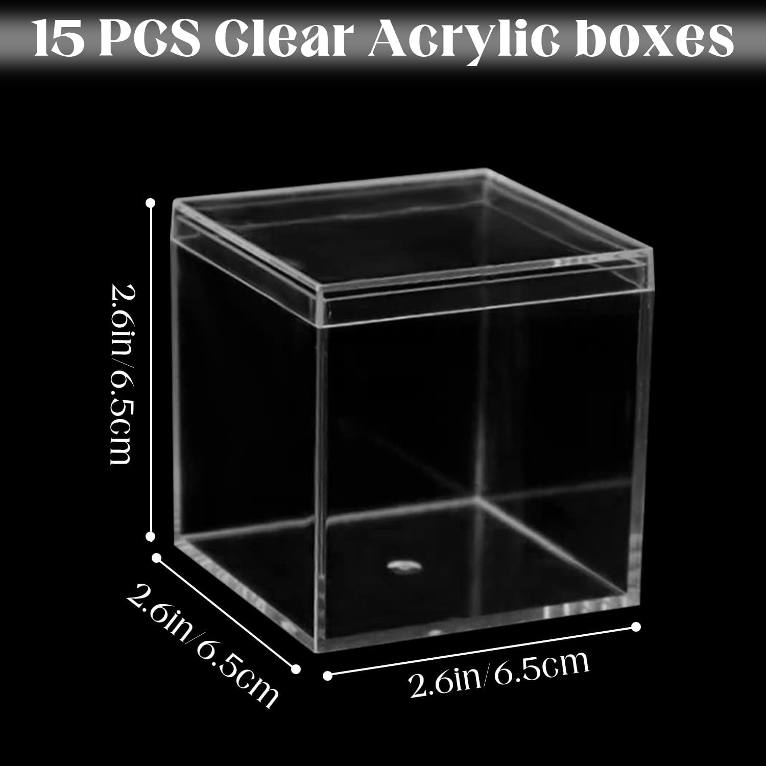 ODM Clear Plastic Square Cube,15 Pack Small Plastic Storage Box With Lid Transparent Clear Square Containers Display Boxes Gift Box With Glitter Ribbon,Storage Box with Lid for Candy(Clear, 2.6 x 2.6 IN) Custom Mold Development