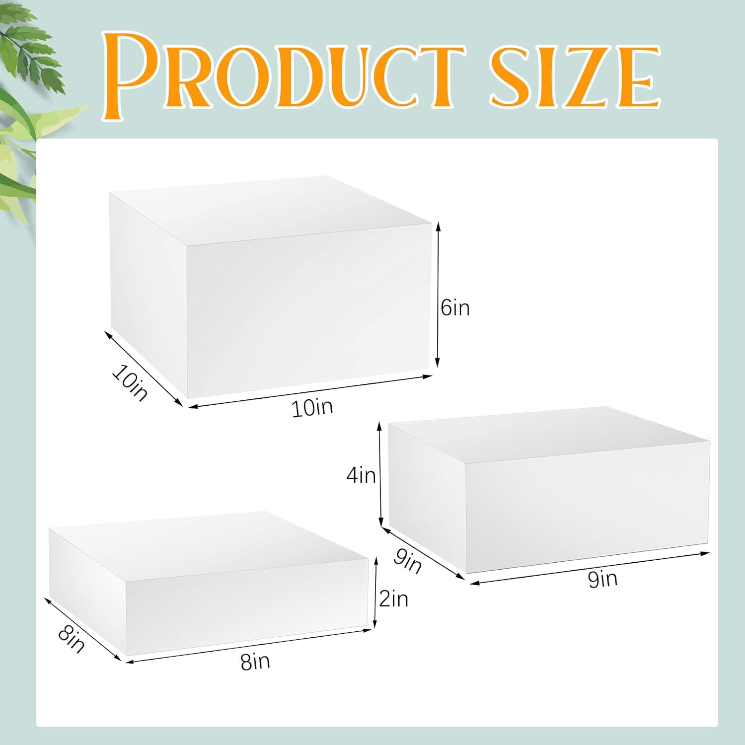 ODM Jerify 3 Pcs White Buffet Risers, Food Risers for Buffet Table Display Stand Boxes 8" 9" 10" Acrylic Cube Display Nesting Shelf with Hollow Bottoms for Catering Dessert Jewelry Figures Show(White) Custom Logo Service