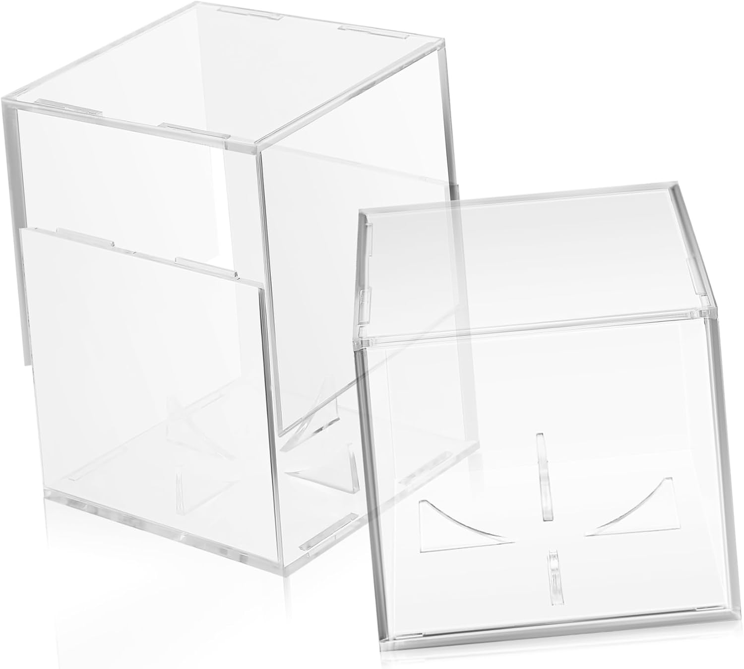 Toyvian 2Pcs Baseball Display Cube Clear Baseball Holder Base Elegant Design for Autographed Balls Protects Collectibles and Memorabilia Baseball Display