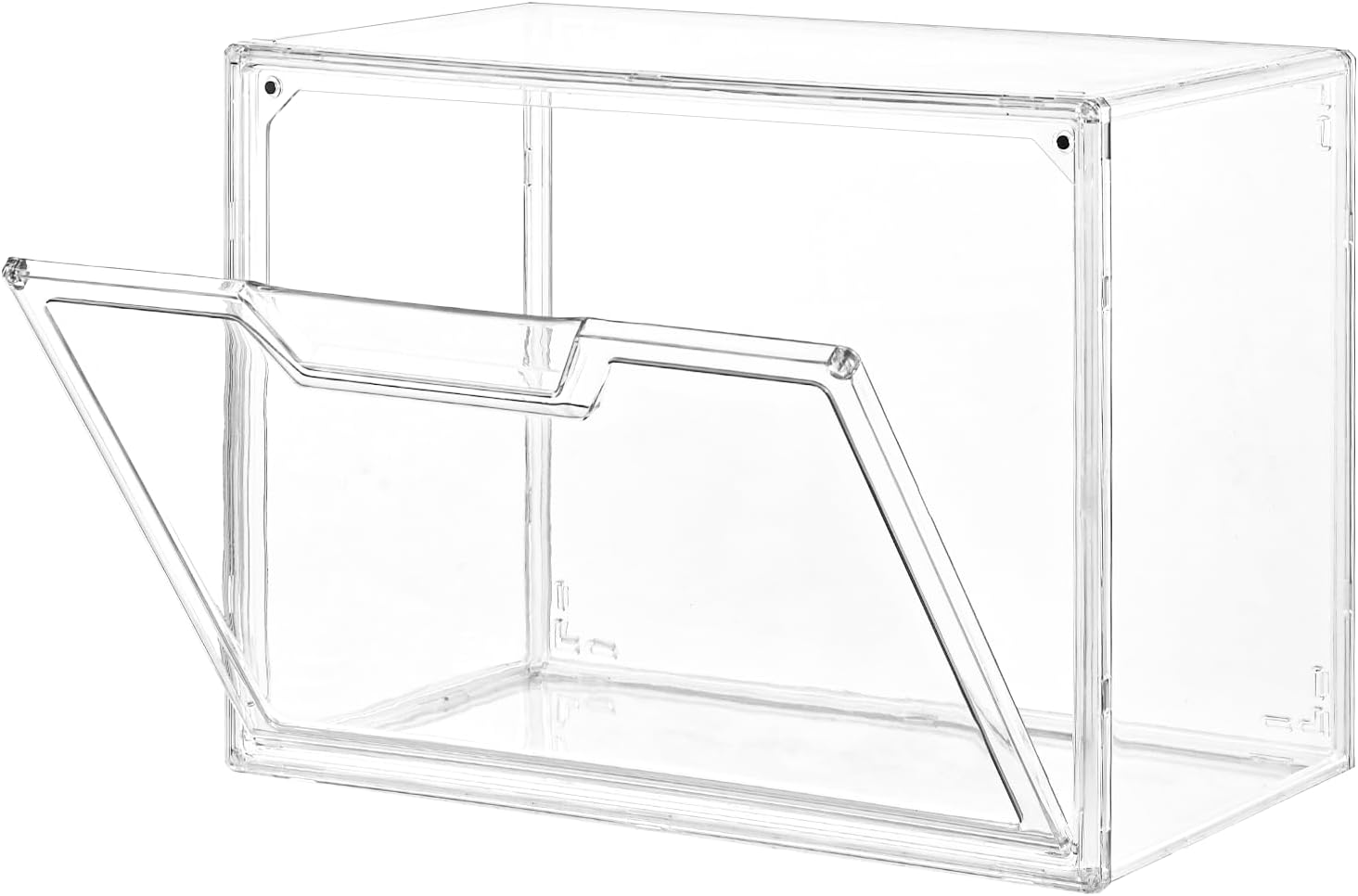 Stackable Storage Bins,Clear Acrylic Display Case, Acrylic Boxes with Lids, Stackable Storage for Handbags & Purse, Magnetic Lid Storage Bins for Home Organization-1 Pack