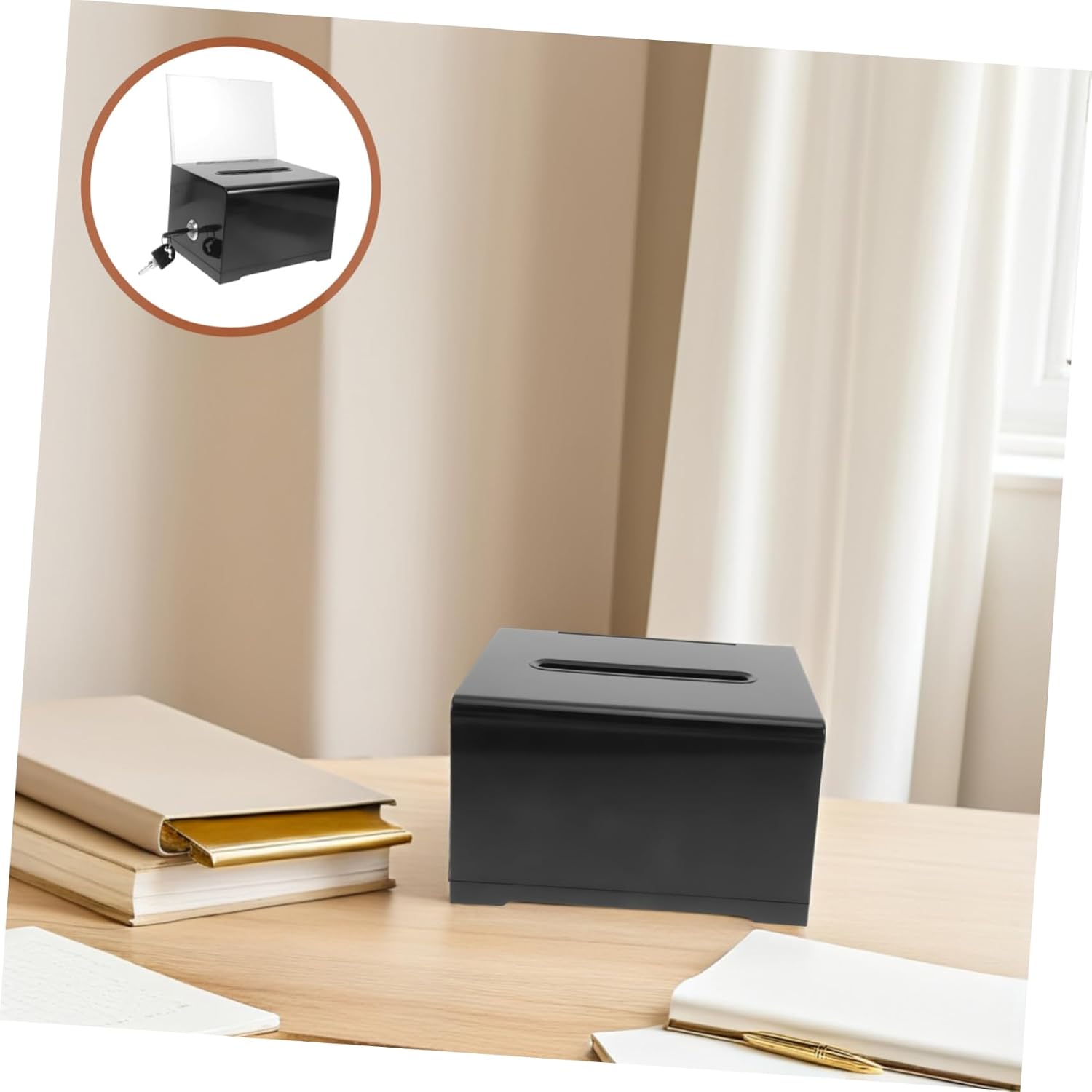 Private Label Elegant Acrylic Sign Holder Business Card Donation Box Lockable Suggestion Box for Contests Fundraising Custom Mold Development