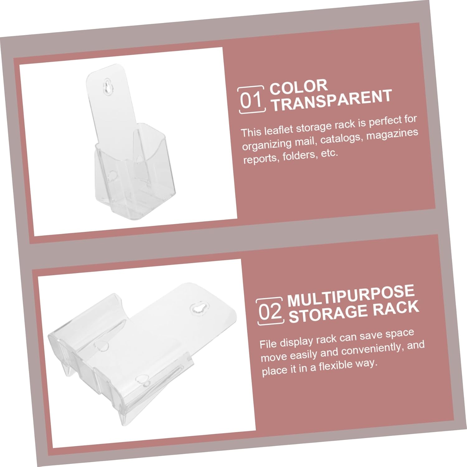 Wholesale 4pcs Clear Acrylic Brochure Holder for Trifold Leaflets Brochure Display Stand for Office Conference and Exhibition Use Smooth Edges Multipurpose Design China Factory Bulk Supply