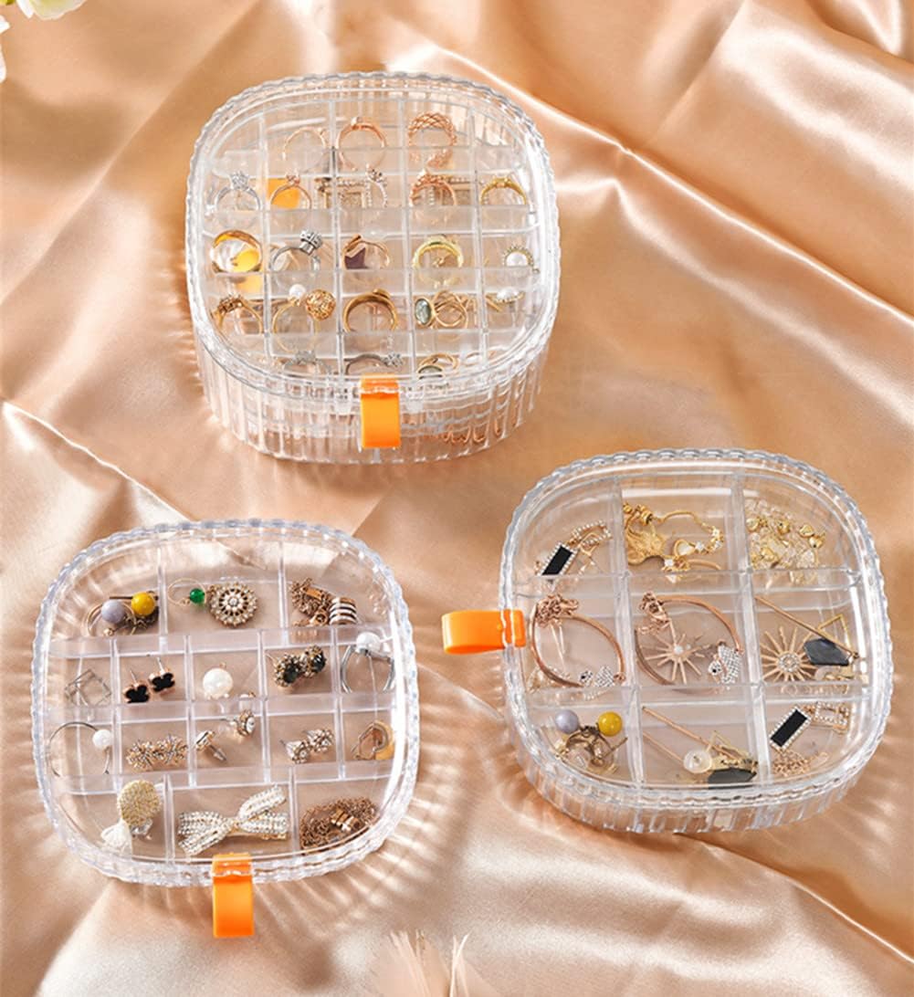 Direct Manufacturer Jewelry Organizer Tray for Drawer Desk Small Jewelry Storage Box for Women Clear Acrylic Jewelry Box 3-Layer Jewelry Tray Case for Earring Rings Gift for Women Girls (clear) Low MOQ
