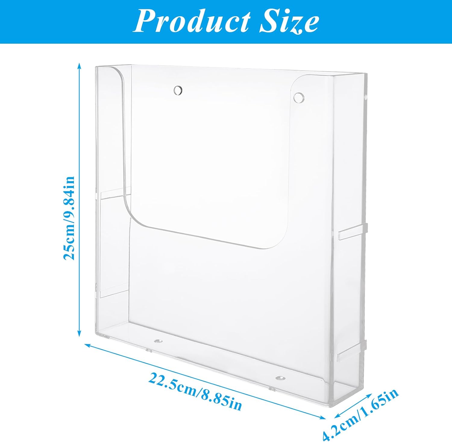 Wholesale 4 Pack Brochure Holder Wall Mount 8 x 11.5 Inch Acrylic Brochure Holder Flyer Holder Clear Flyer Holder Magazine Holder for Wall in Office, School, Exhibition China Factory Bulk Supply