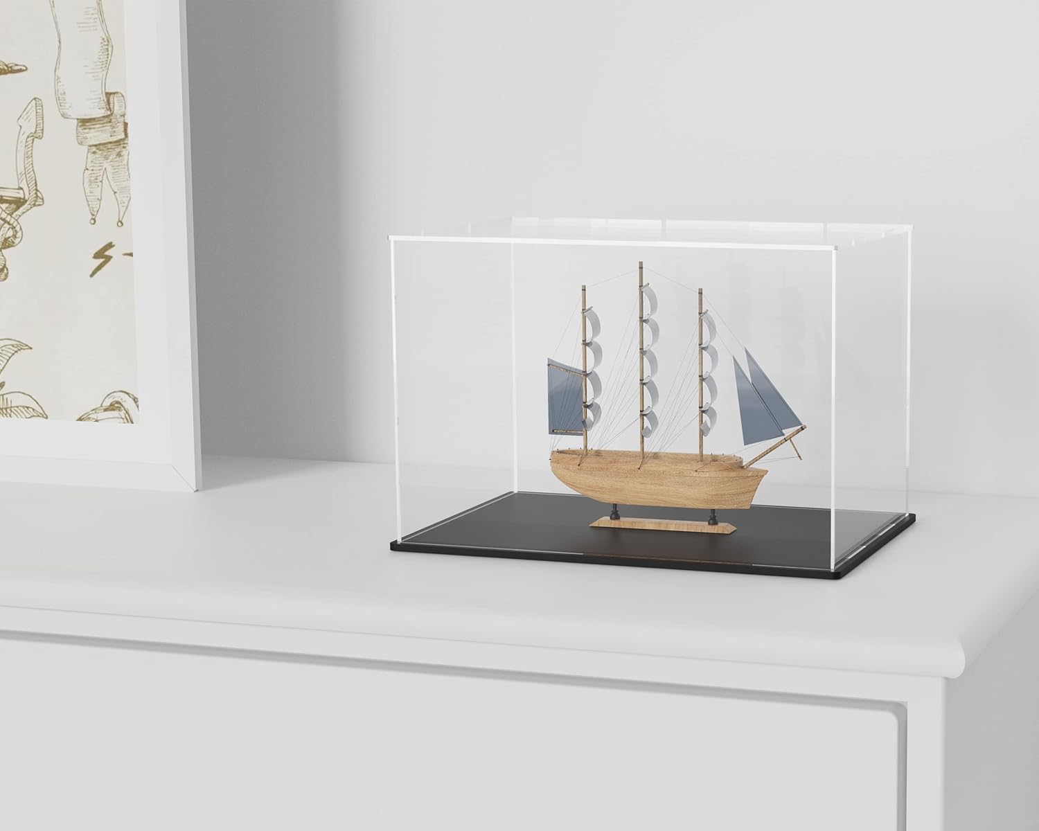 Wholesale OEM ODM Display Case with Black Acrylic Base for Collectibles, Box with Lid, Cute Stand for Action Figures [10x5x5 inch] Factory & Supplier