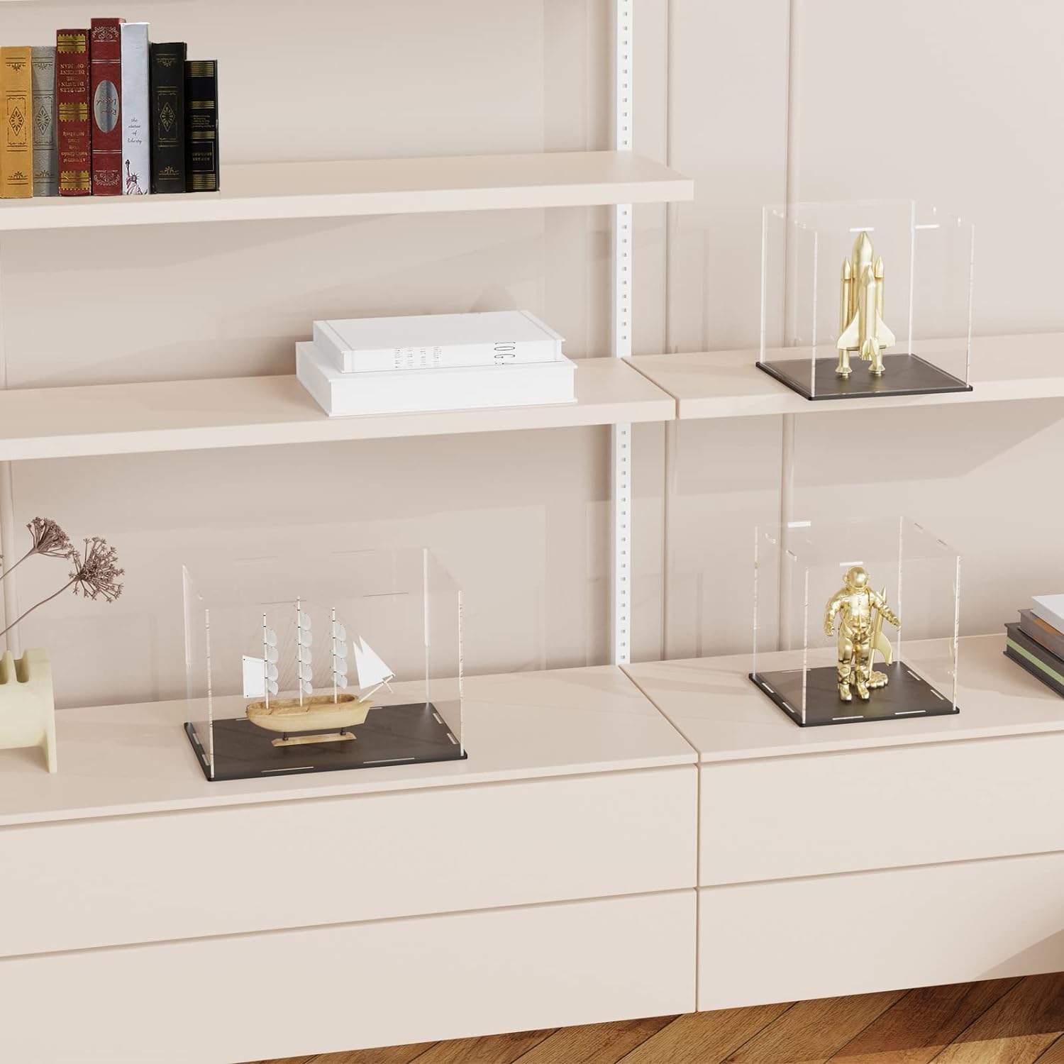 Wholesale OEM ODM SVENJBB Acrylic Display Case, 10x10x10 Inch Cube Acrylic Boxes for Display, Clear Display Cases with Matte Black Base and Lid for Collectibles and Figures Factory & Supplier