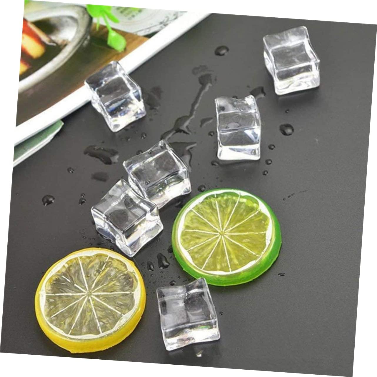 ODM ABOOFAN 50Pcs Clear Acrylic Ice Cubes Realistic Fake Ice Cubes for Photography Props Vase Fillers Kitchen Decor Party Wedding Decorations Custom Logo Service
