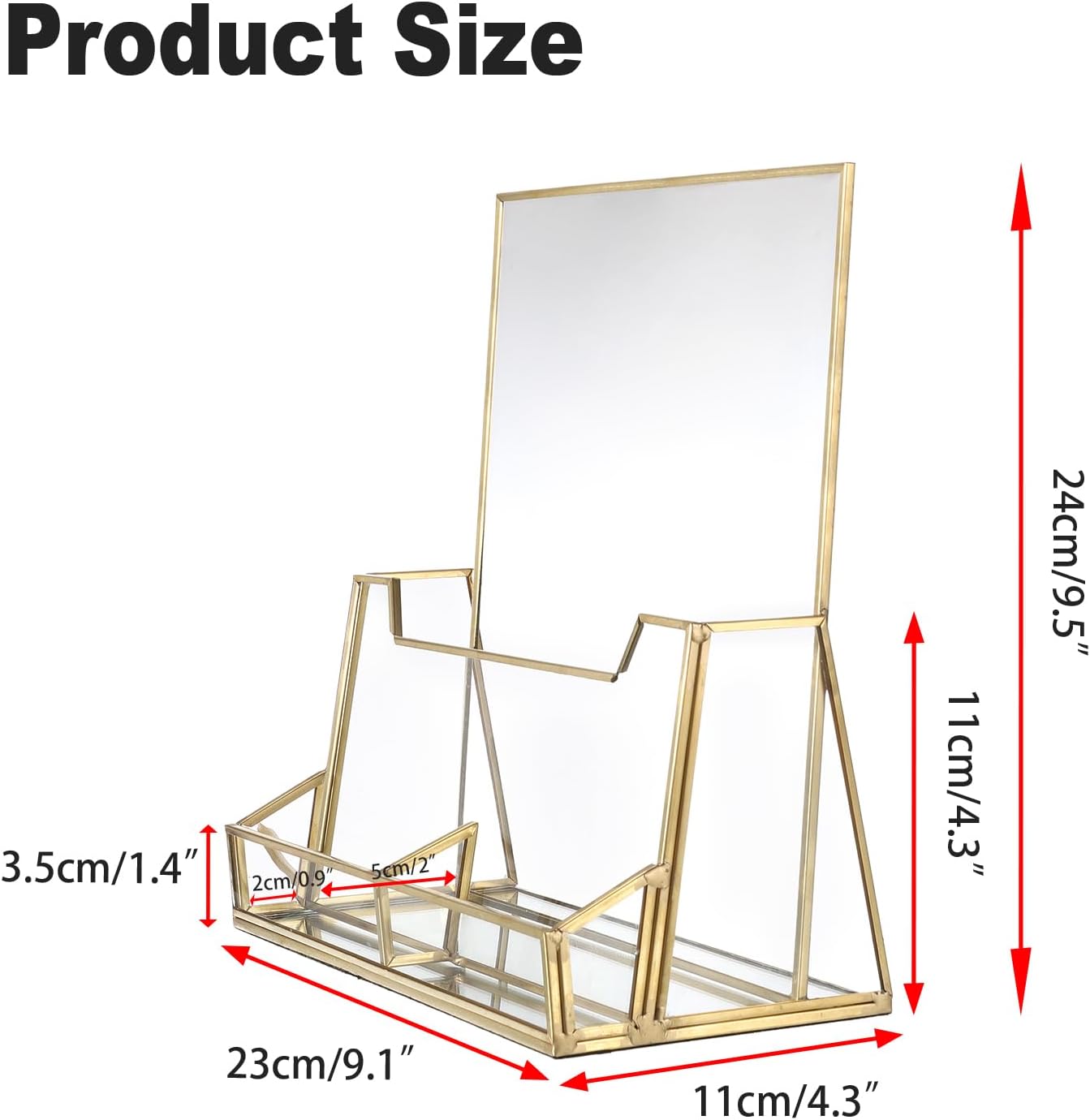 Wholesale BTSKY Golden Glass Brochure Holder 8.5 x 11 Inches, Countertop Pamphlet Holder Display Stand with Business Card Holder, Trifold Flyer Holder, Clear Elegant Brochure Display Stand for Magazine Booklets China Factory Bulk Supply