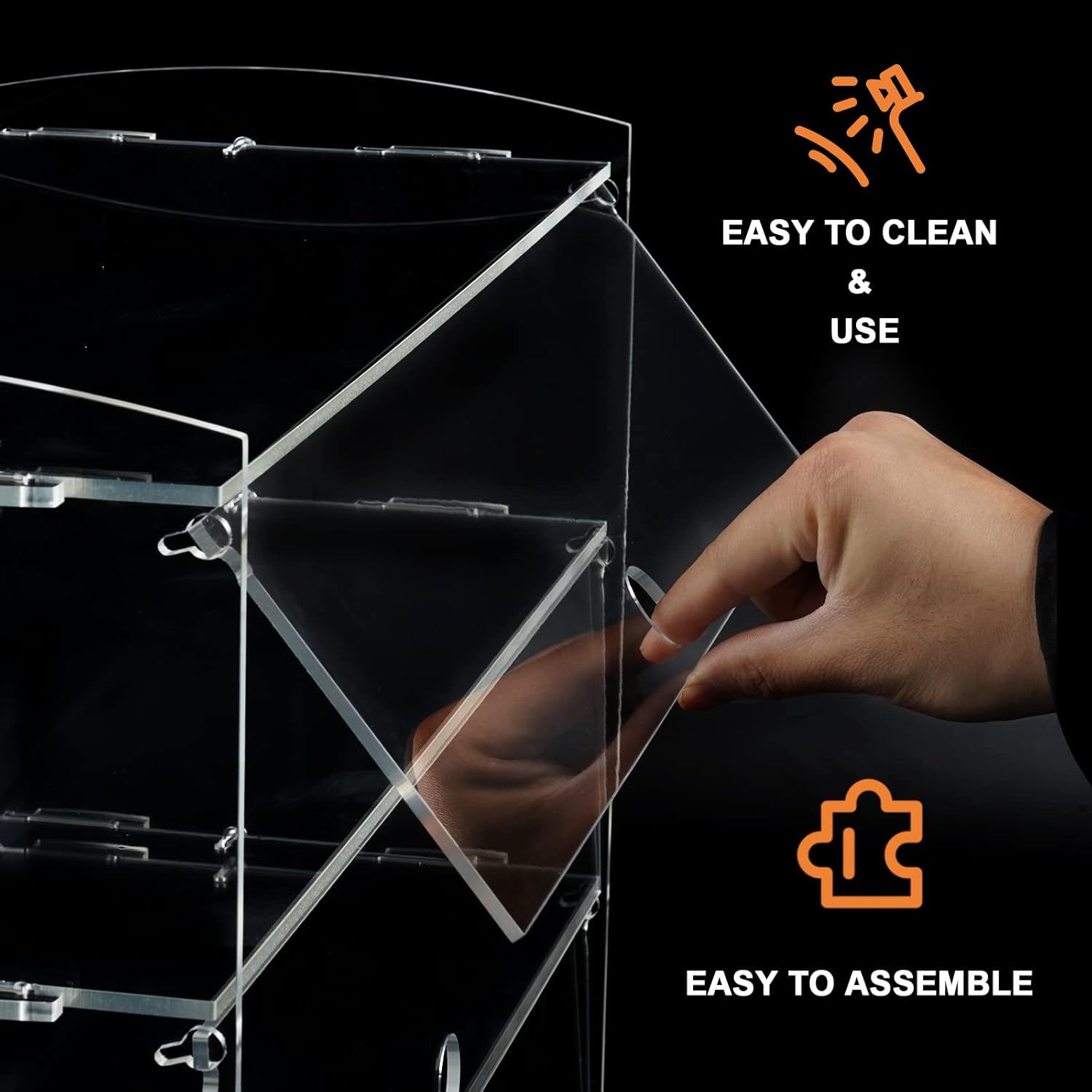 Wholesale OEM ODM Acrylic Display Case Bakery Pastry Display Case Retail Display Counter Cases Acrylic Display Shelf Donut Cookie Display Cabinet Plastic Case Factory & Supplier